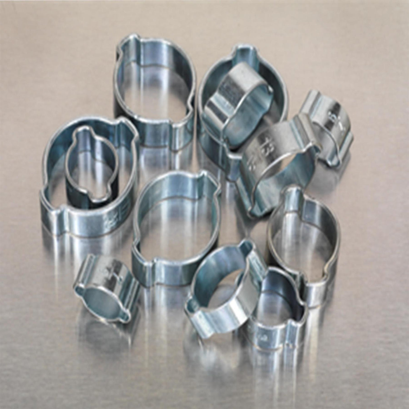 Sealey 140pcs Double Ear Ear Hose Clamps Assorted Zinc Plated O Pipe Clip Set