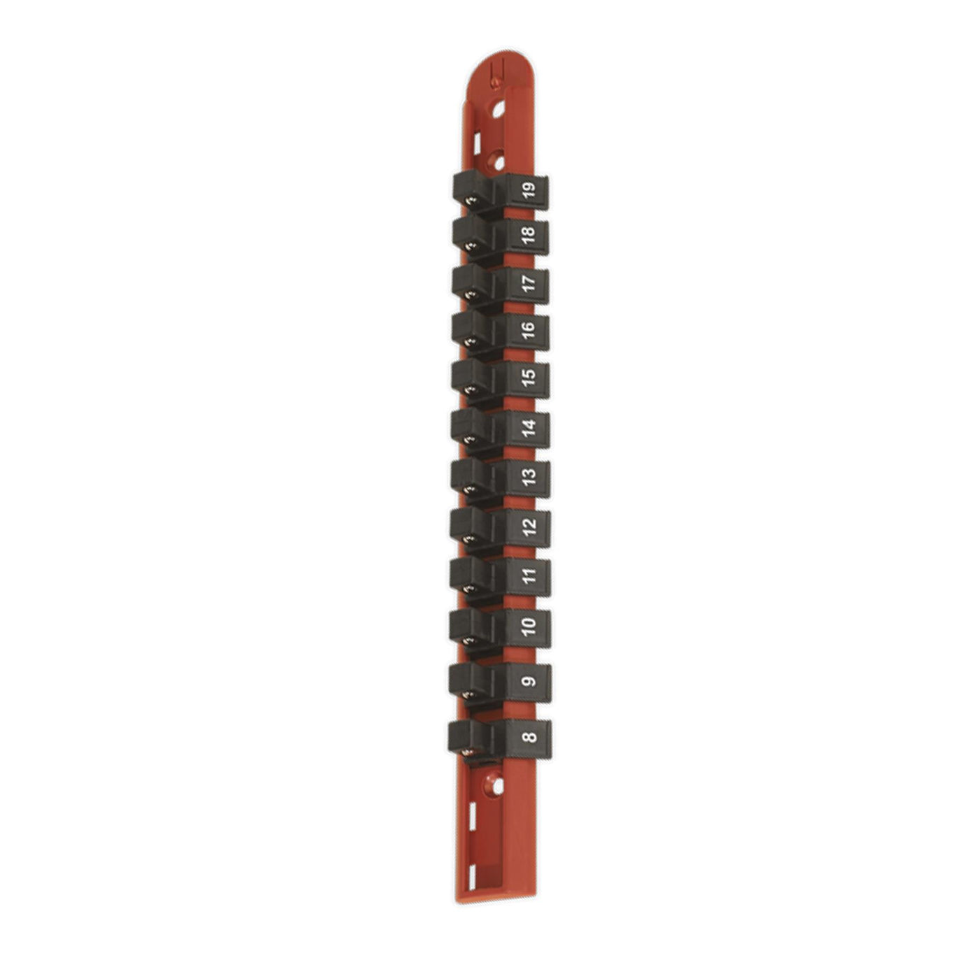 Sealey Socket Retaining Rail With 12 Clips 3/8" Sq Drive 8-19mm - AK3812