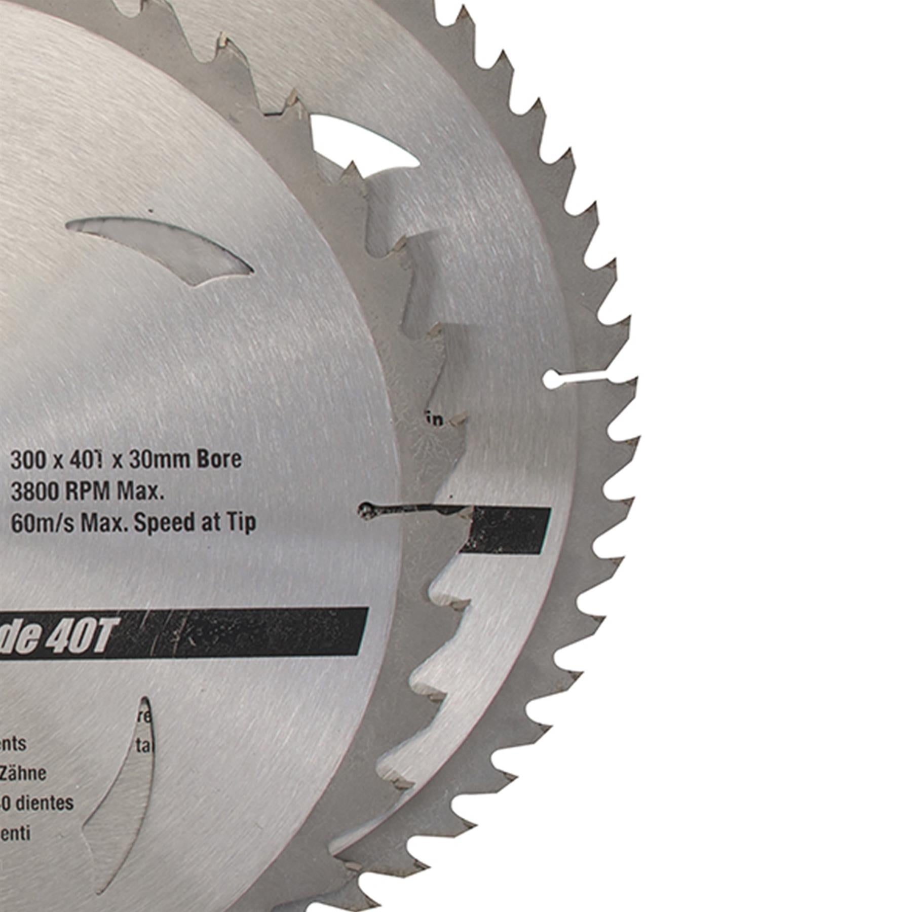 300mm TCT Circular Saw Blades 16, 24, 30T 3Pk 30 Bore - 25, 20, 16mm Rings