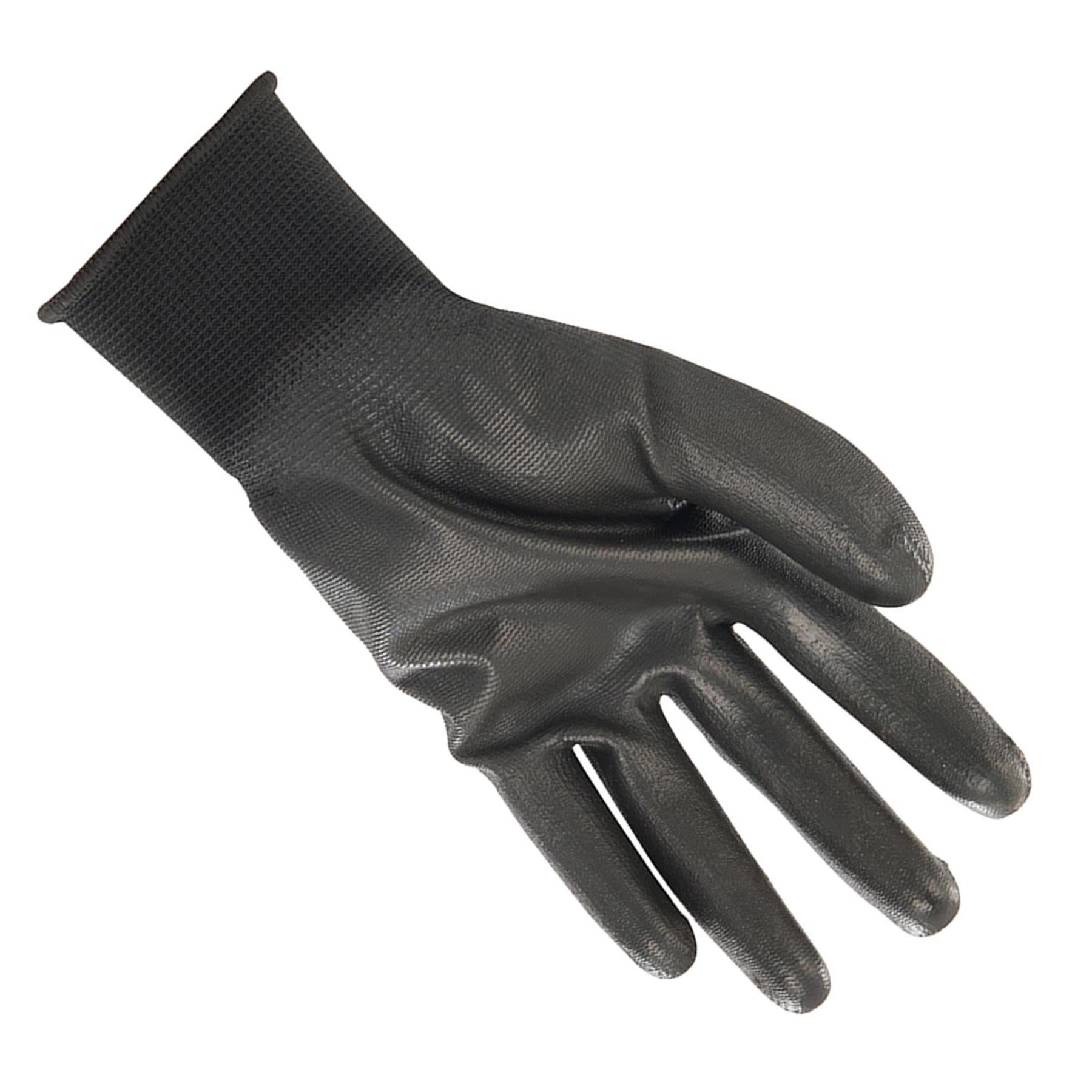 20x PU Palm Coated Work Wear Gardening Black Safety Gloves M 9