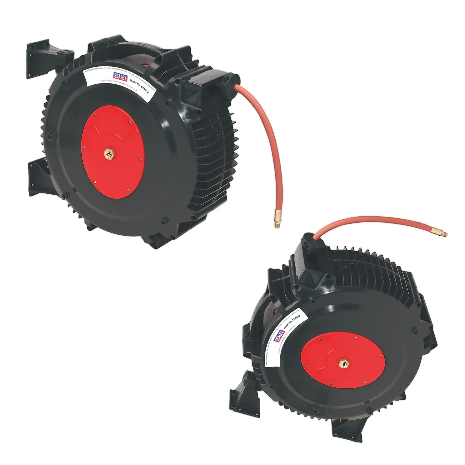 Sealey Retractable Air Hose Reel 15m 13mm ID Rubber Hose