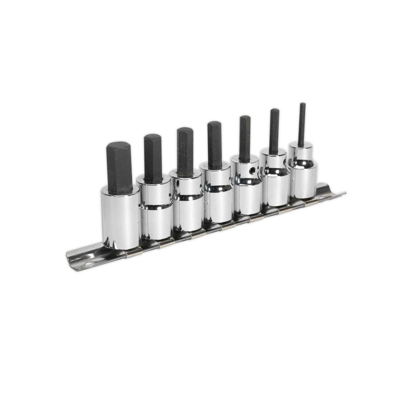 Sealey Hex Socket Bit Set 7pc 3/8"Sq Drive Metric