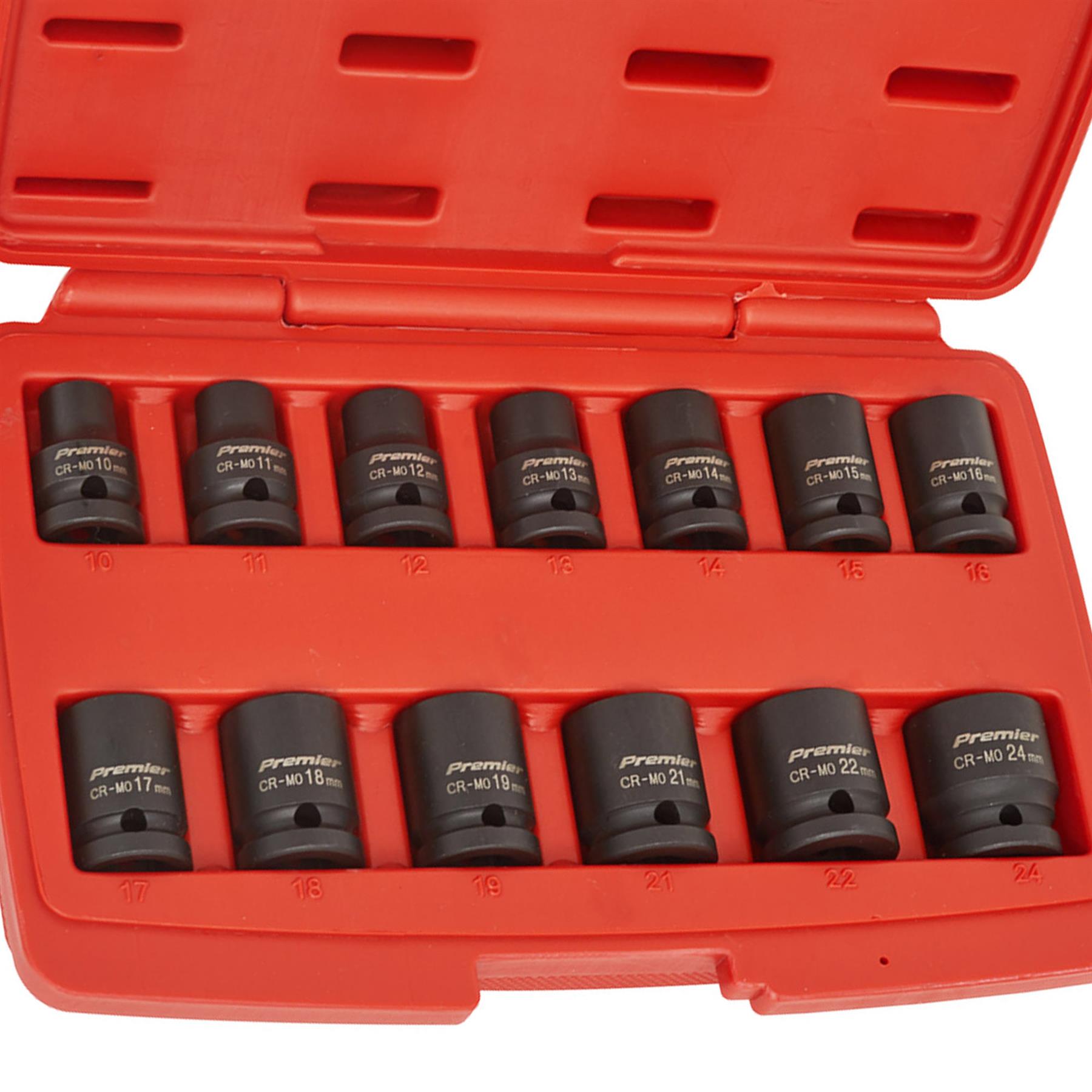 Sealey Impact Socket Set 13pc 1/2"Sq Drive 12pt