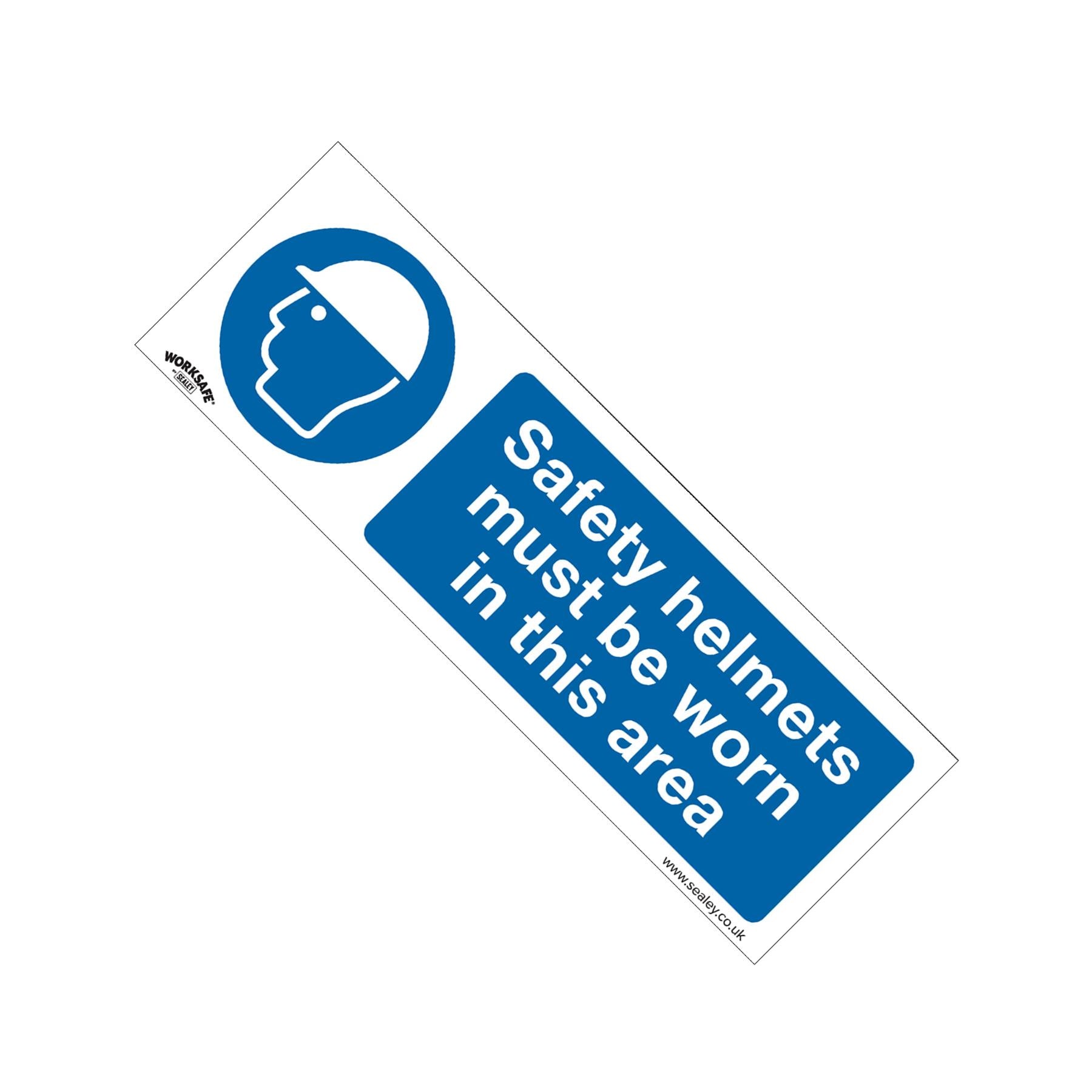 Sealey Plastic Sign - Safety Helmets Must Be Worn In This Area-Pk10