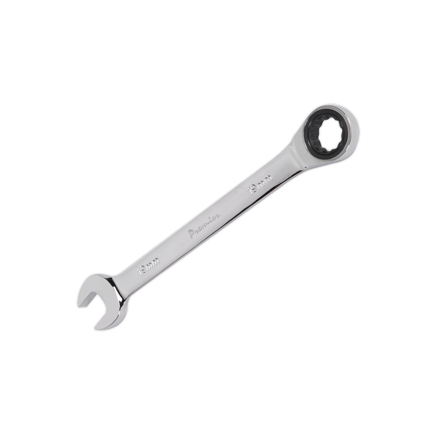 Sealey Ratchet Combination Spanner 19mm Chrome Vanadium Steel