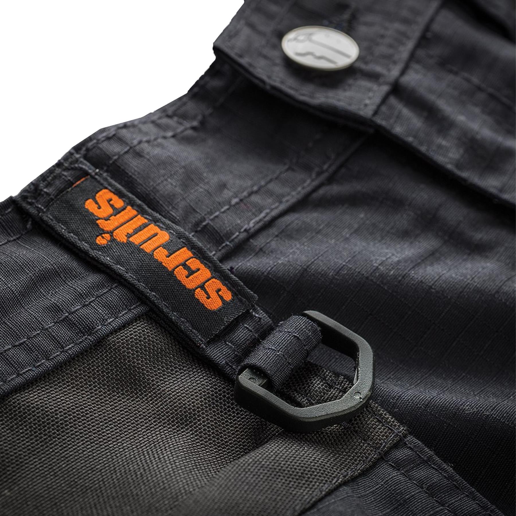 Scruffs Work Shorts Trade Flex Lightweight Slim Fit Hard Wearing Black 30"W