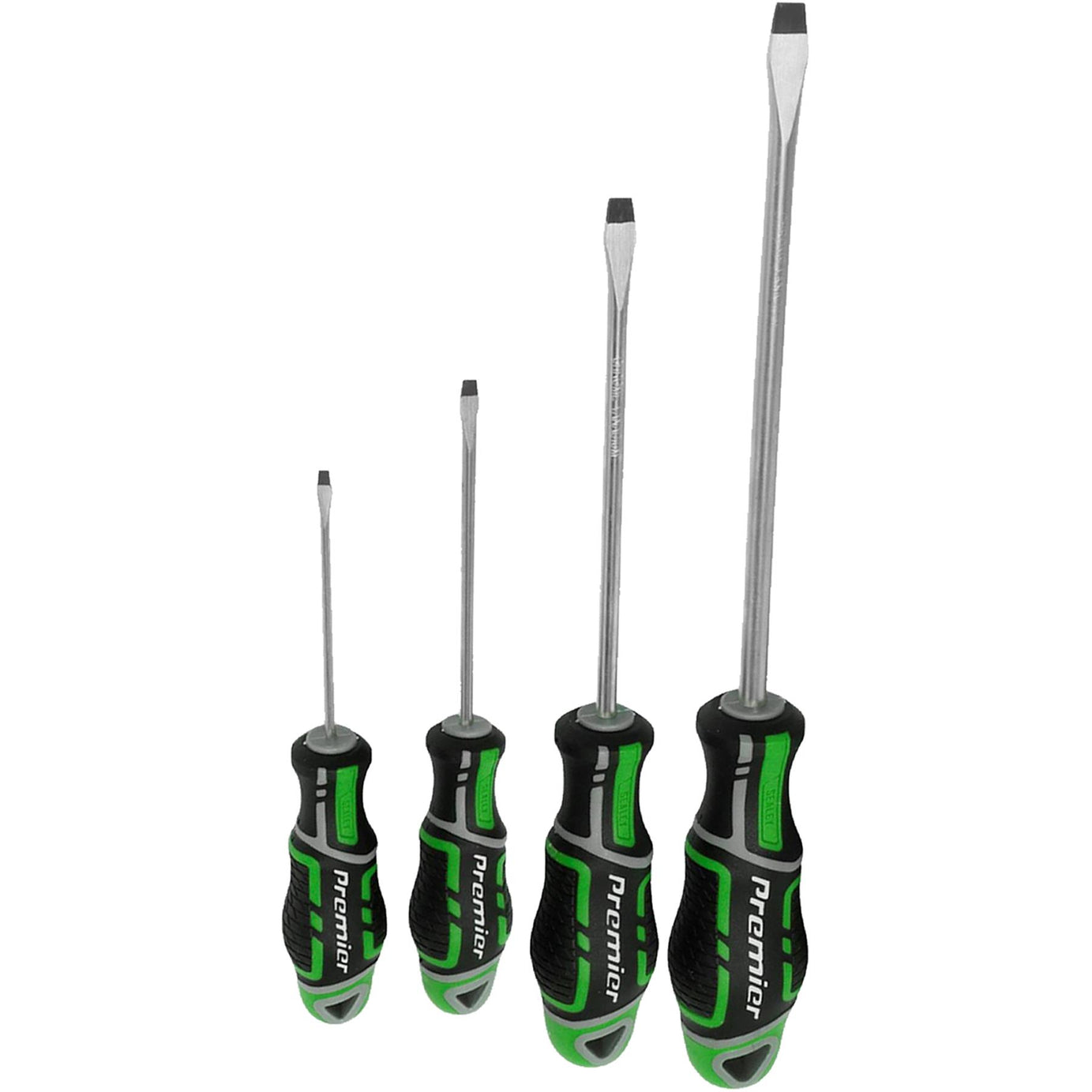 Sealey 8pc Screwdriver Set Slotted Phillips Pozi Magnetic GripMax Hi Vis Green