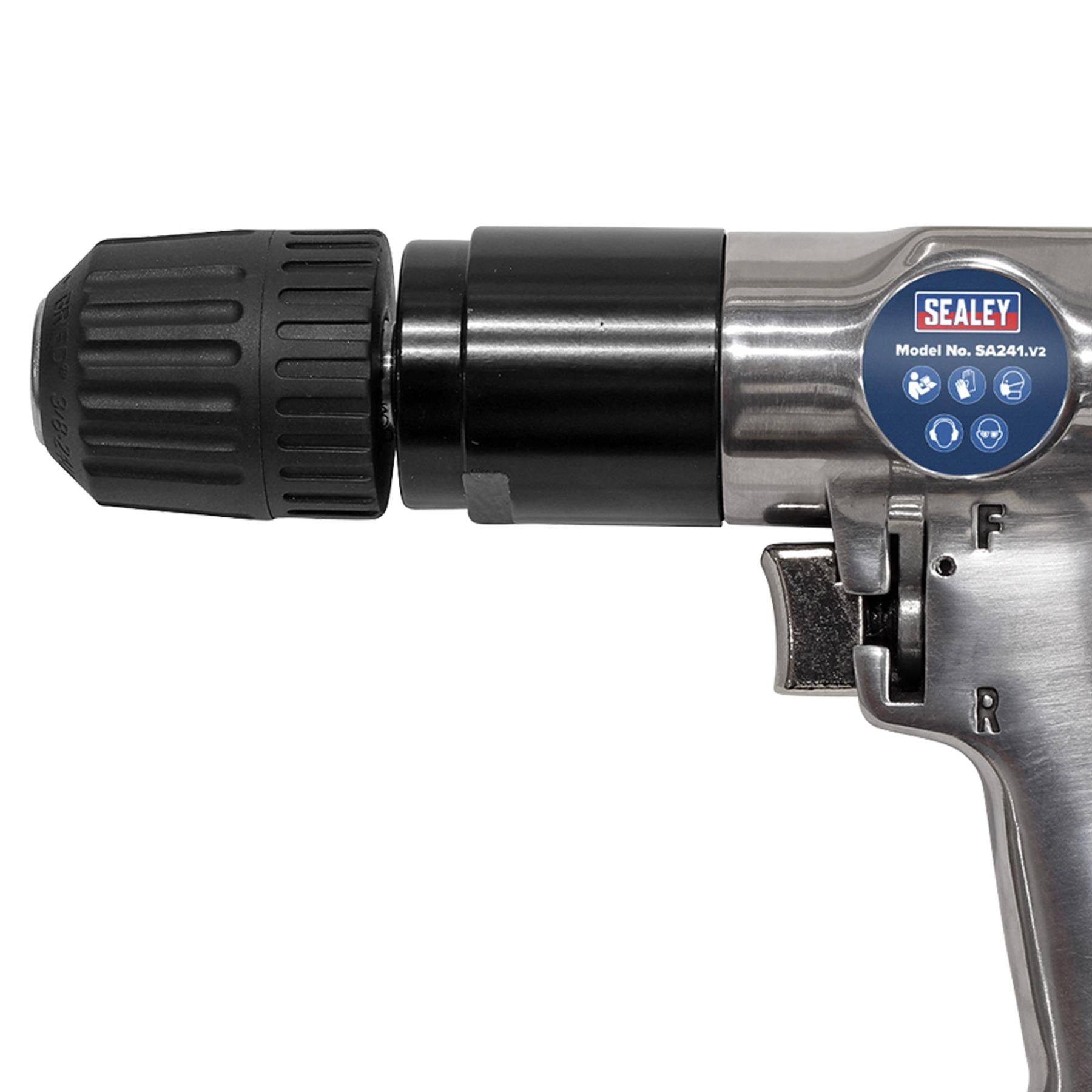 Sealey Air Drill Ø10mm Reversible with Keyless Chuck