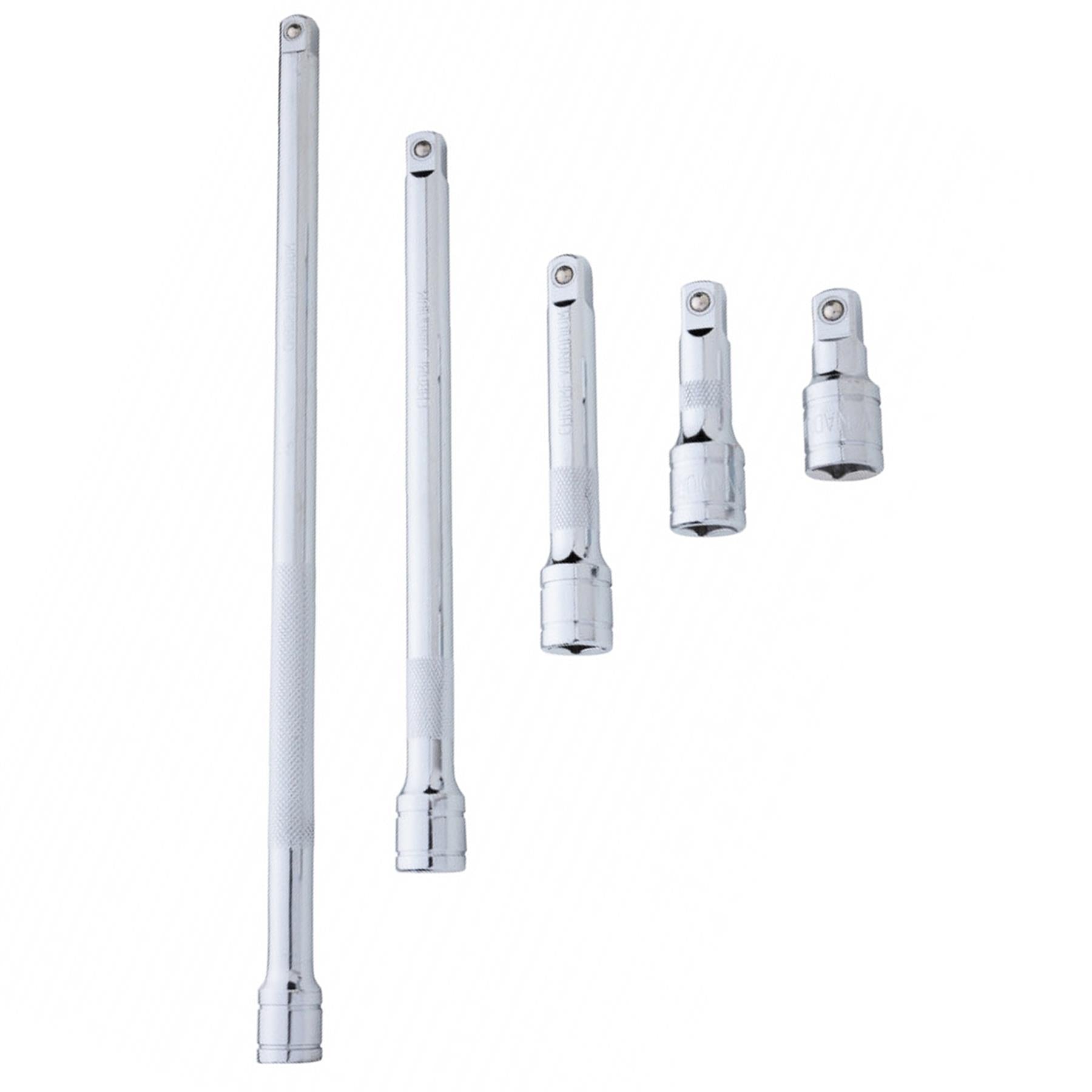 BlueSpot 5pc 1/2" Drive Socket Extension Bar Set 50 75 125 250 & 375mm Long