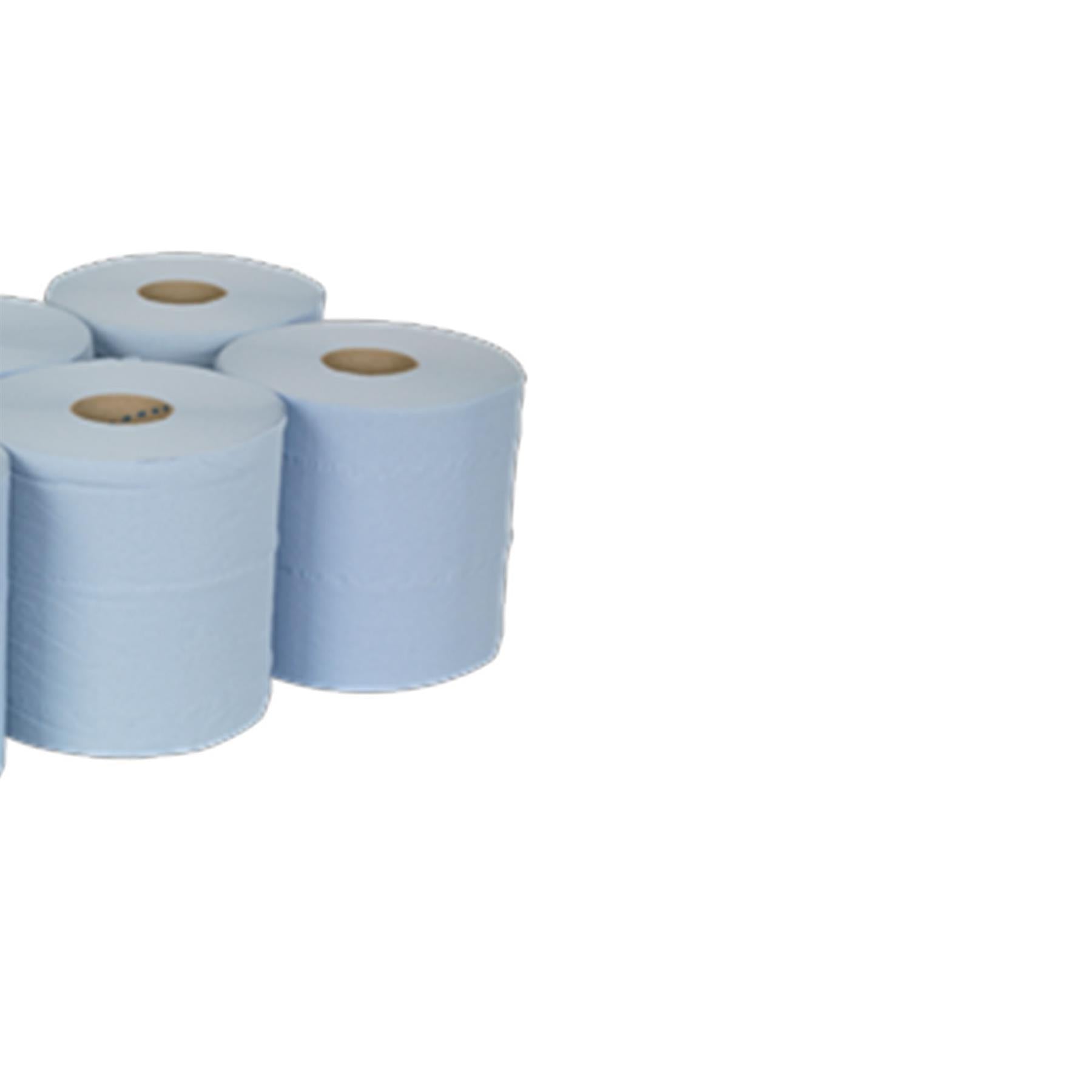 Sealey Paper Roll Blue 2-Ply Embossed 150m Pack of 6