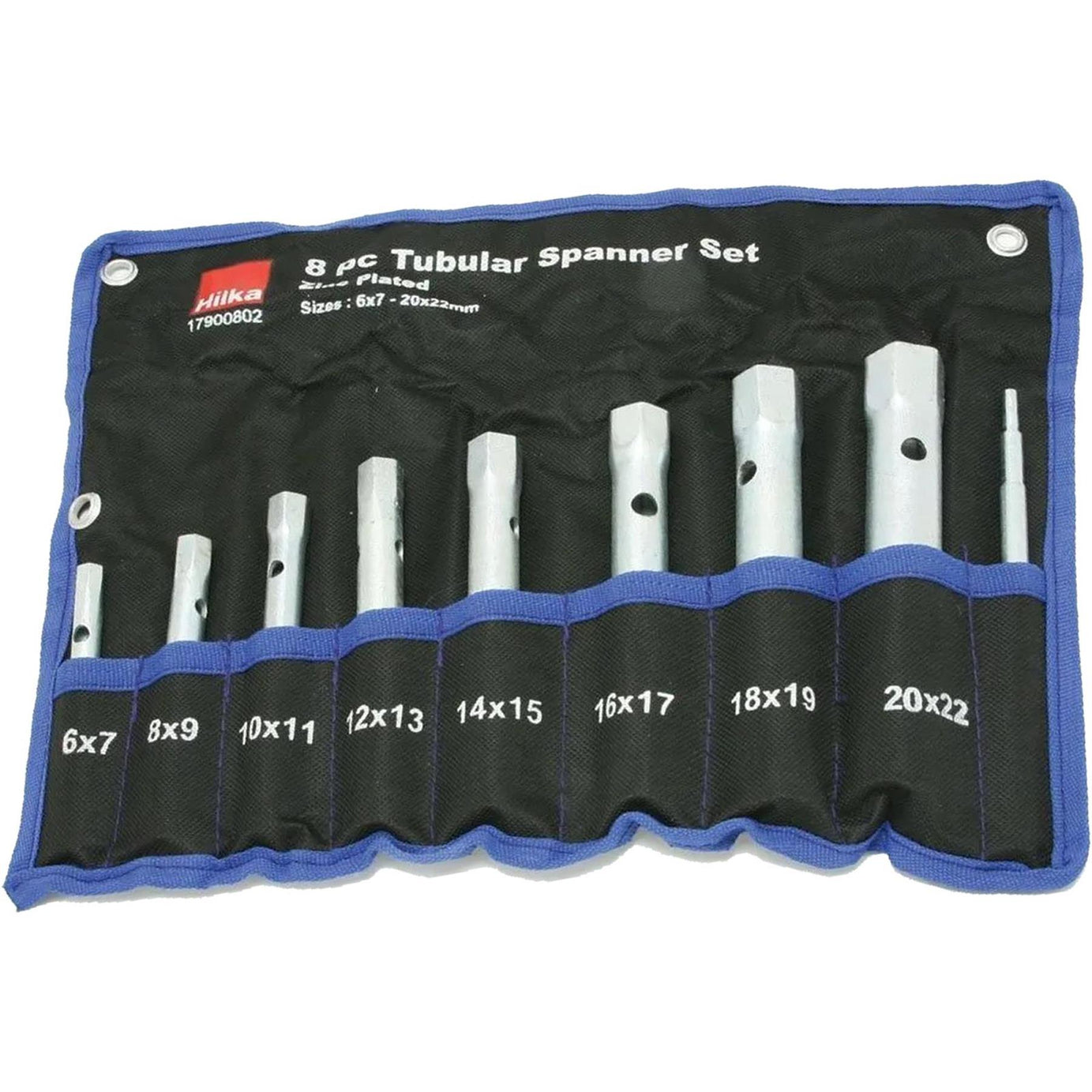 Tubular Spanner Set. 8 Metric Deep Tubular Box Spanners 6 to 22mm 16 sizes