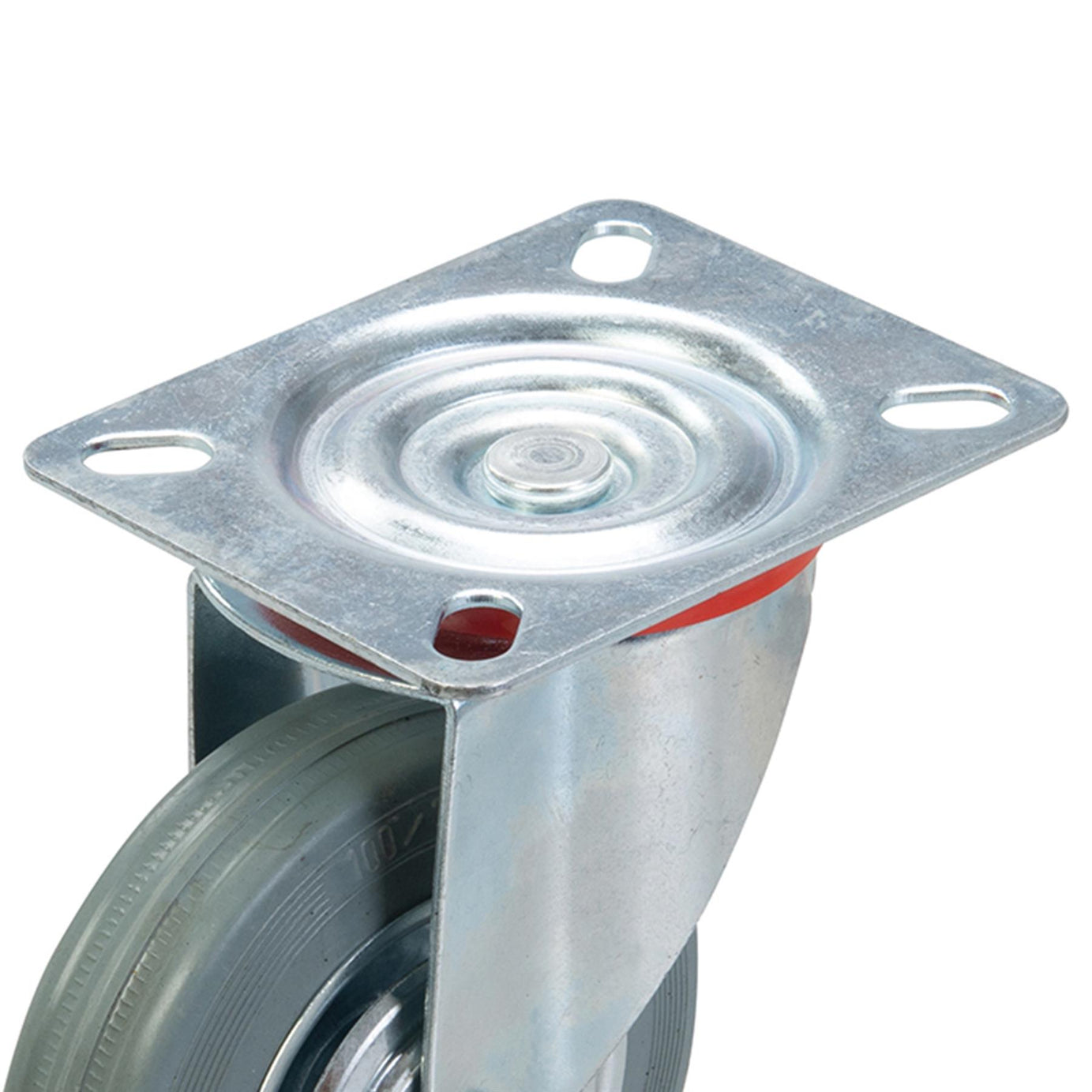 Swivel Rubber Castor - 100mm 70Kg With Non-Marking Tyre And Swivel Action