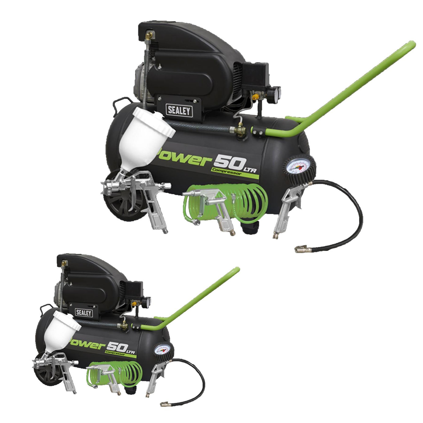 Sealey SAC5020APK Compressor 50L Direct Drive 2hp with 4pc Air Accessory Kit
