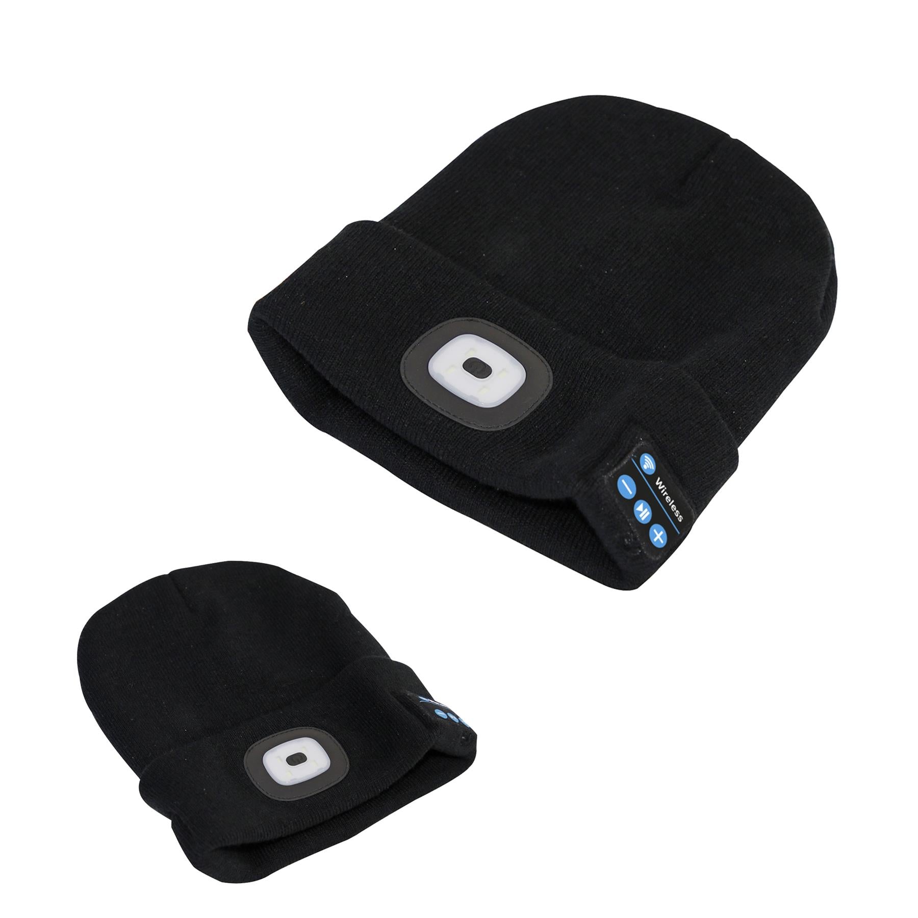 Sealey Beanie Hat 4 SMD LED USB R/Charge with Wireless Headphones