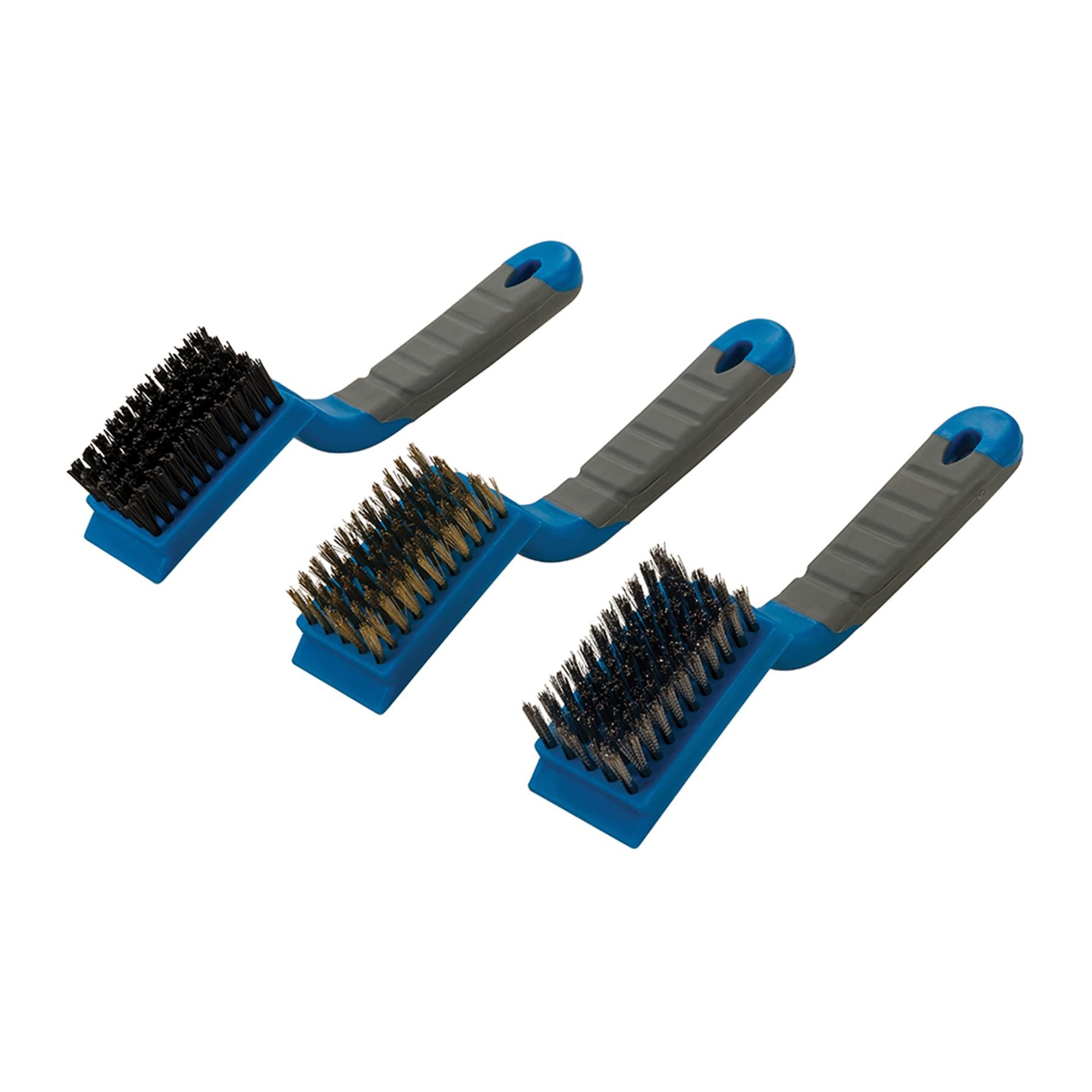 3Pce Wire Brush Set Removing Rust Scale Surface Preparation Cleaning Garage