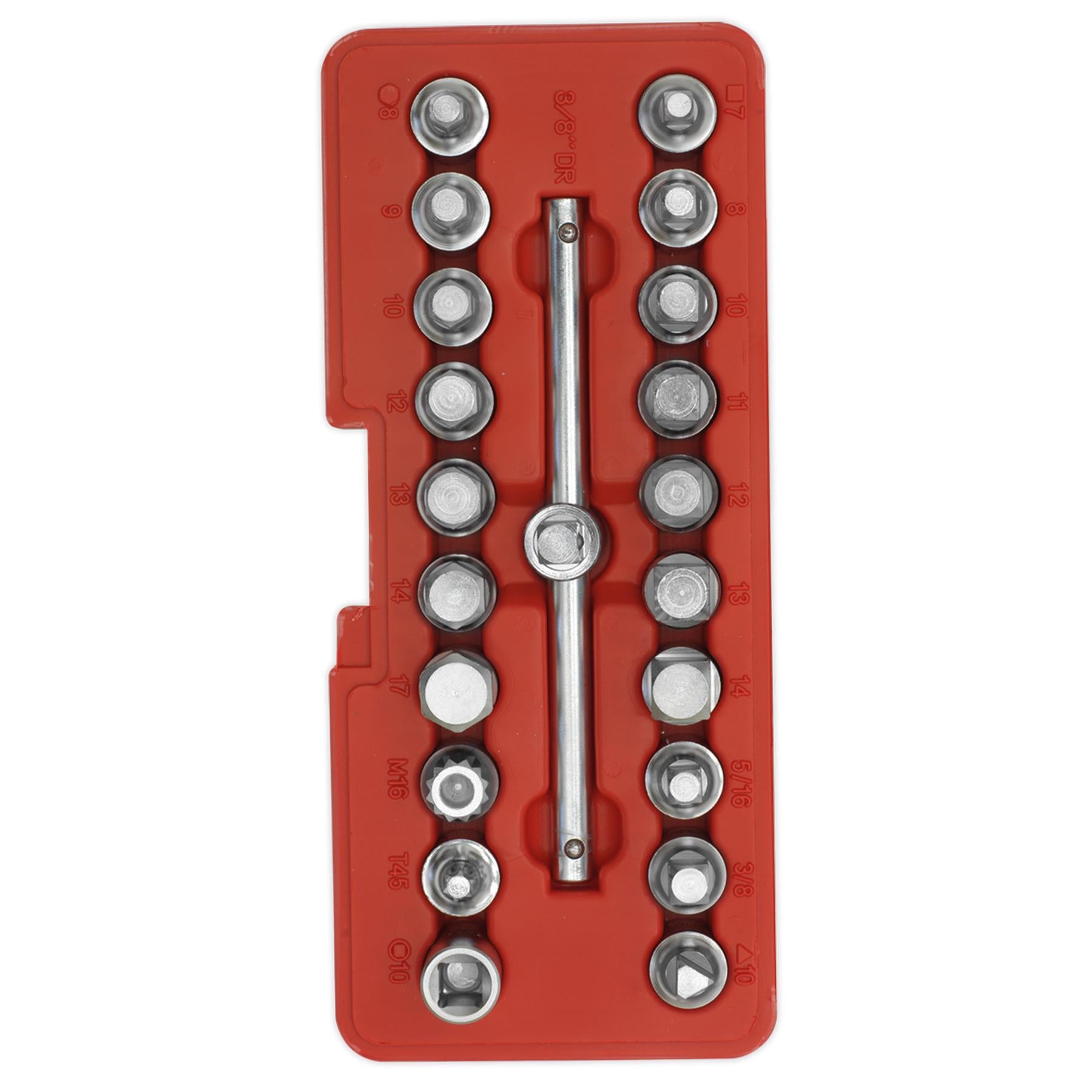 Sealey Oil Drain Plug Key Set 21pc 3/8"Sq Drive