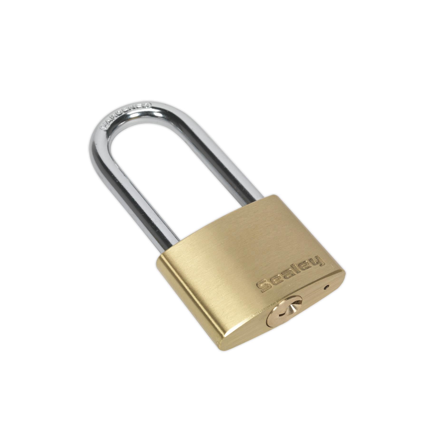 Sealey Brass Body Padlock Long Shackle 50mm
