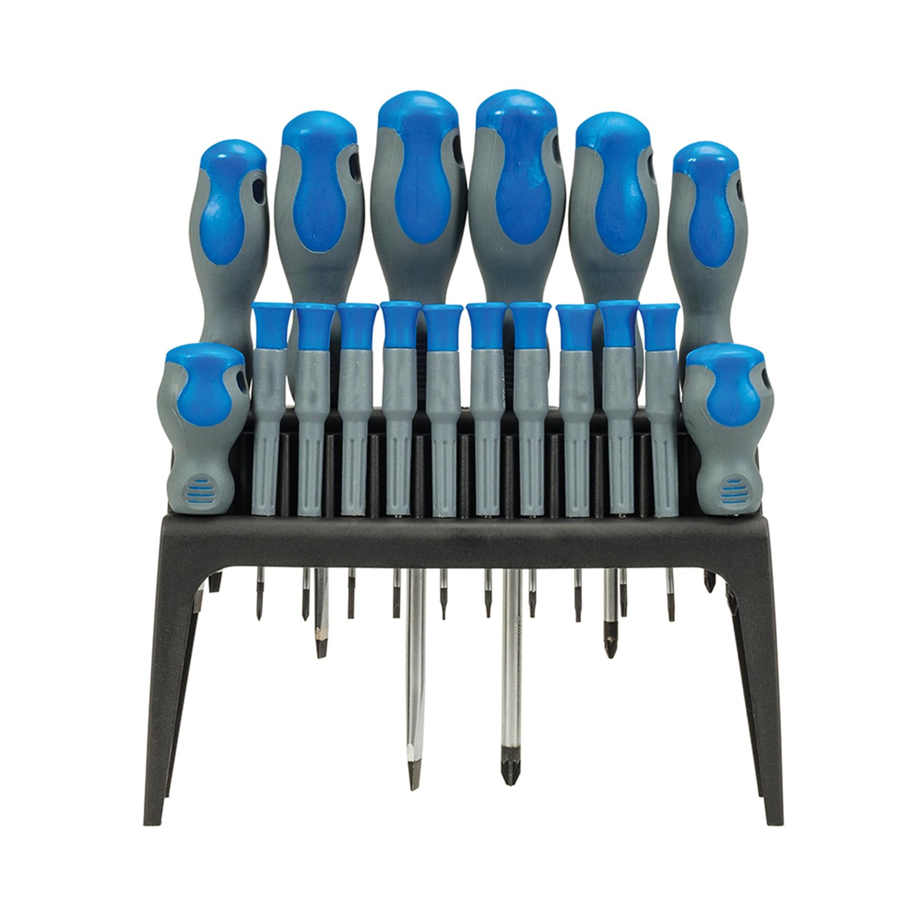 18Pce Soft-Grip Screwdriver Set - 10 Precision 8 Standard Includes Storage Unit