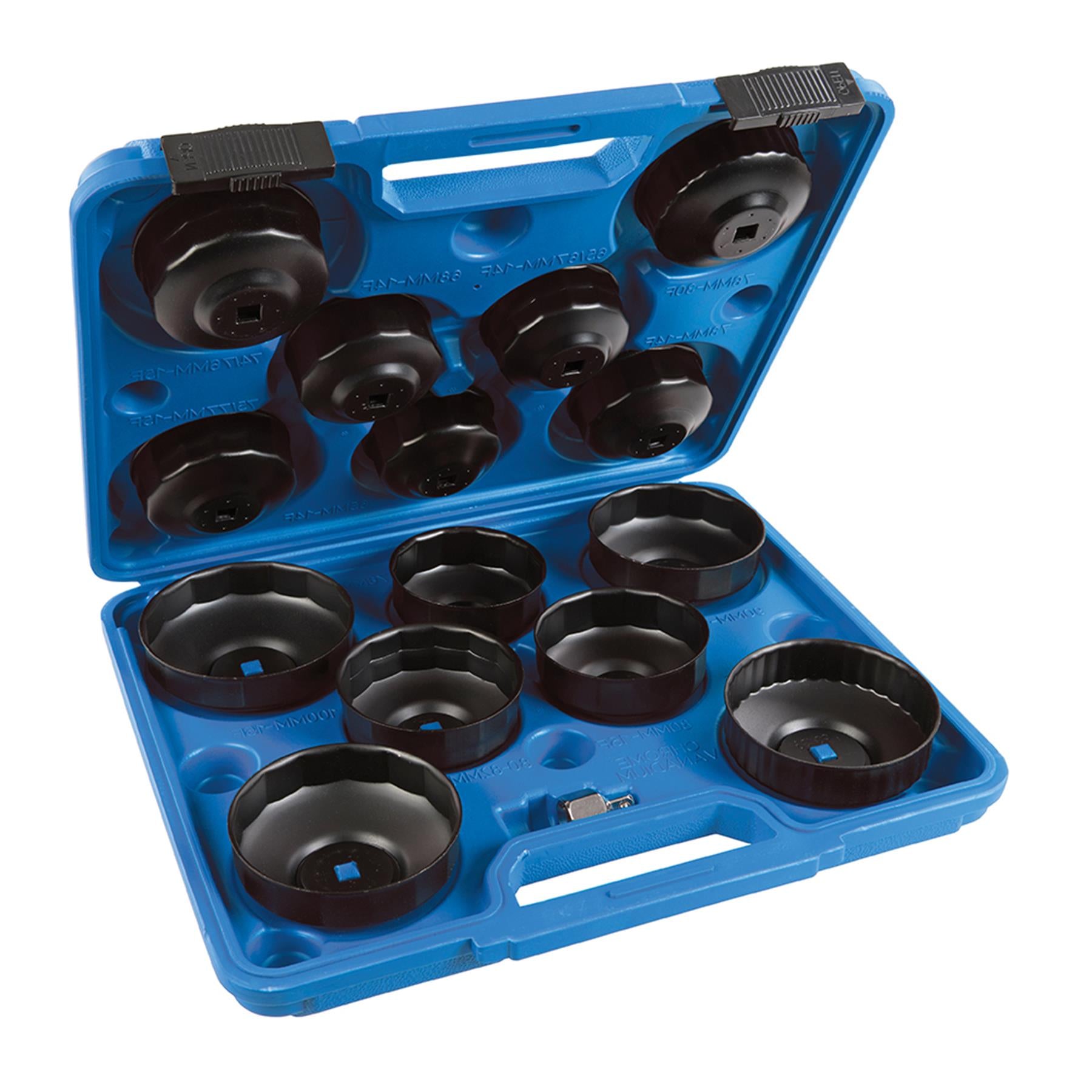 Oil Filter Wrench Set 15Pc 65 - 93mm With Anti Rust Electro Black Oxide Finish