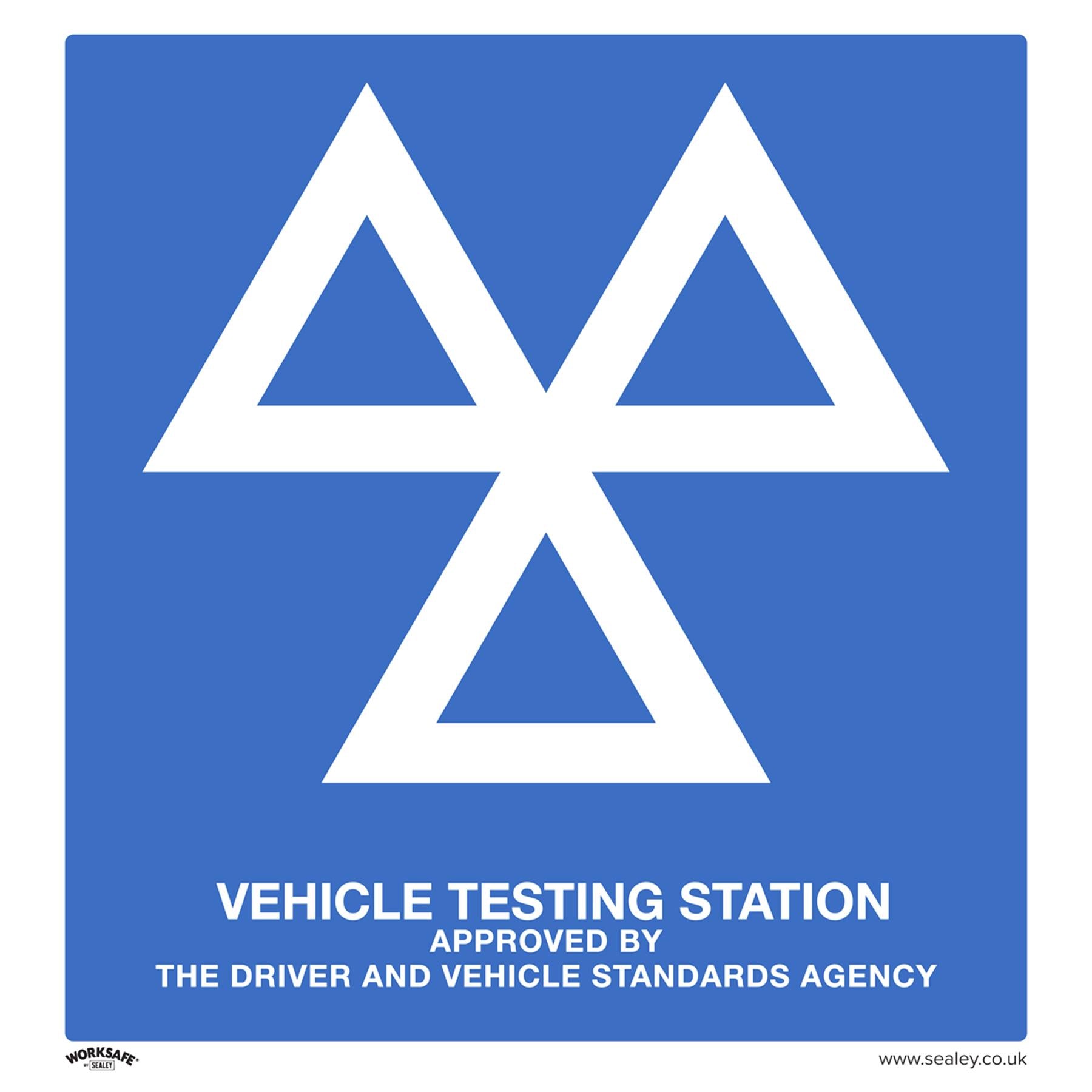 Warning Safety Sign - MOT Testing Station - Aluminium Composite