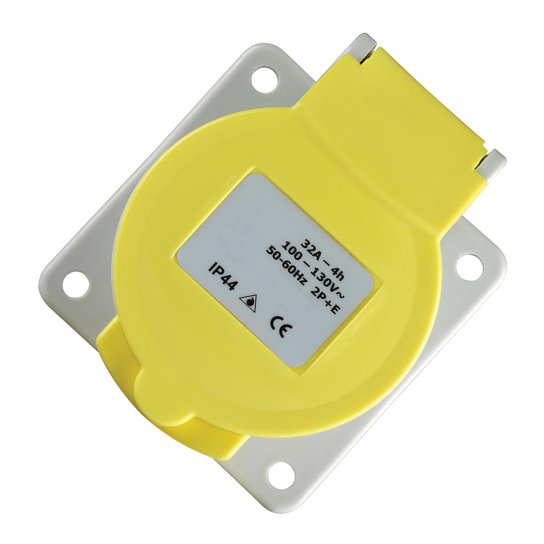 Defender 110V Panel Socket 32A Yellow E884290