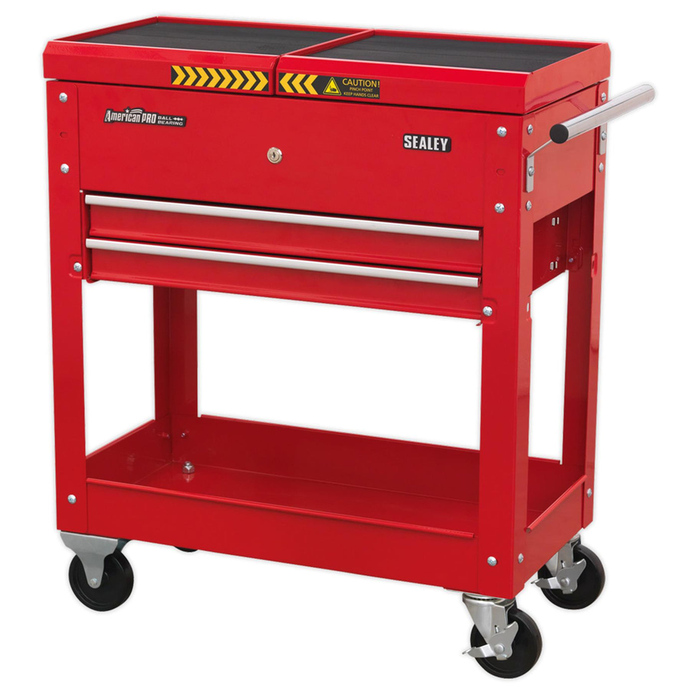 Sealey Mobile Tool & Parts Trolley - Red Twin drawers AP705M
