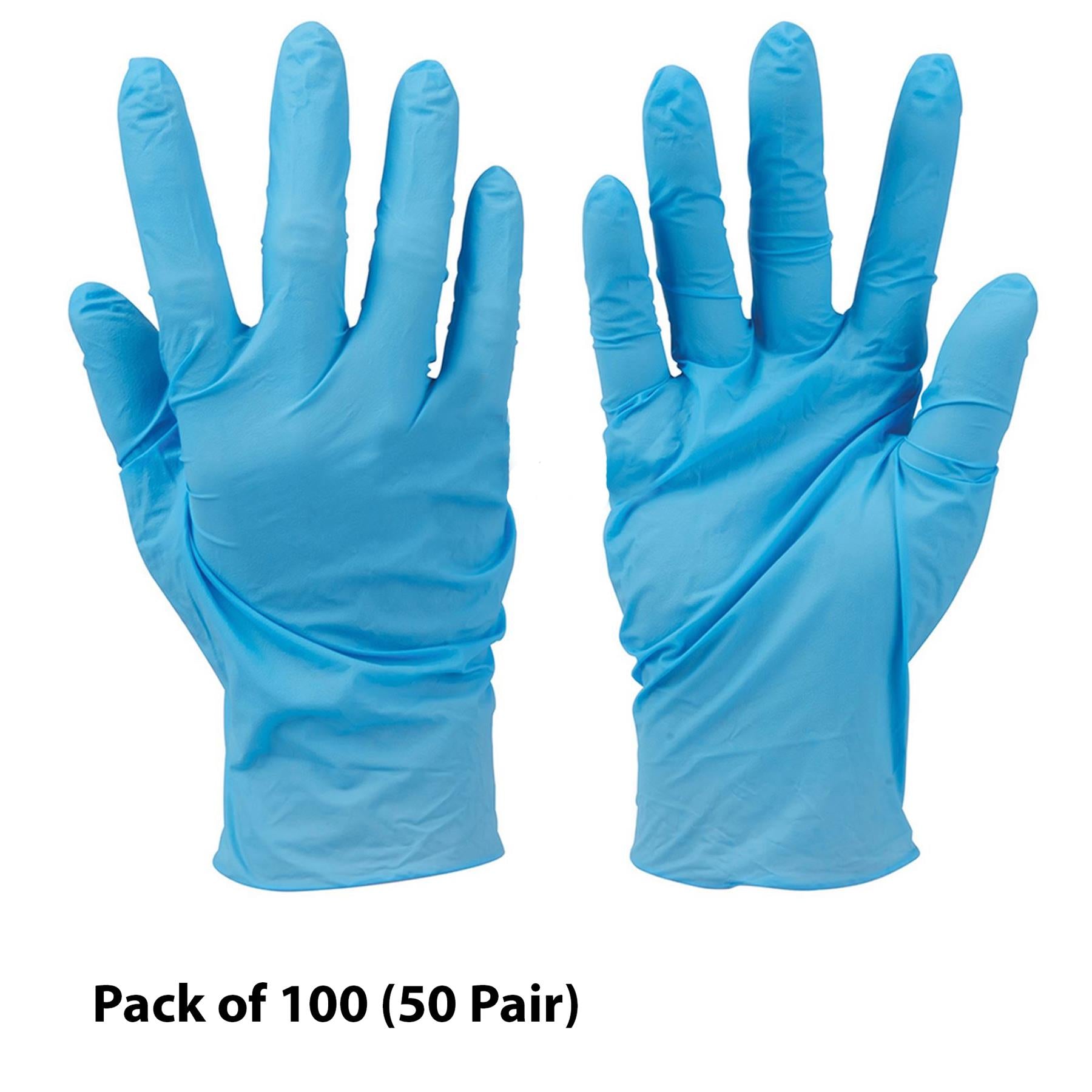 100 Pc Disposable Nitrile Gloves Powder Free Large Food Use Mechanic Medical