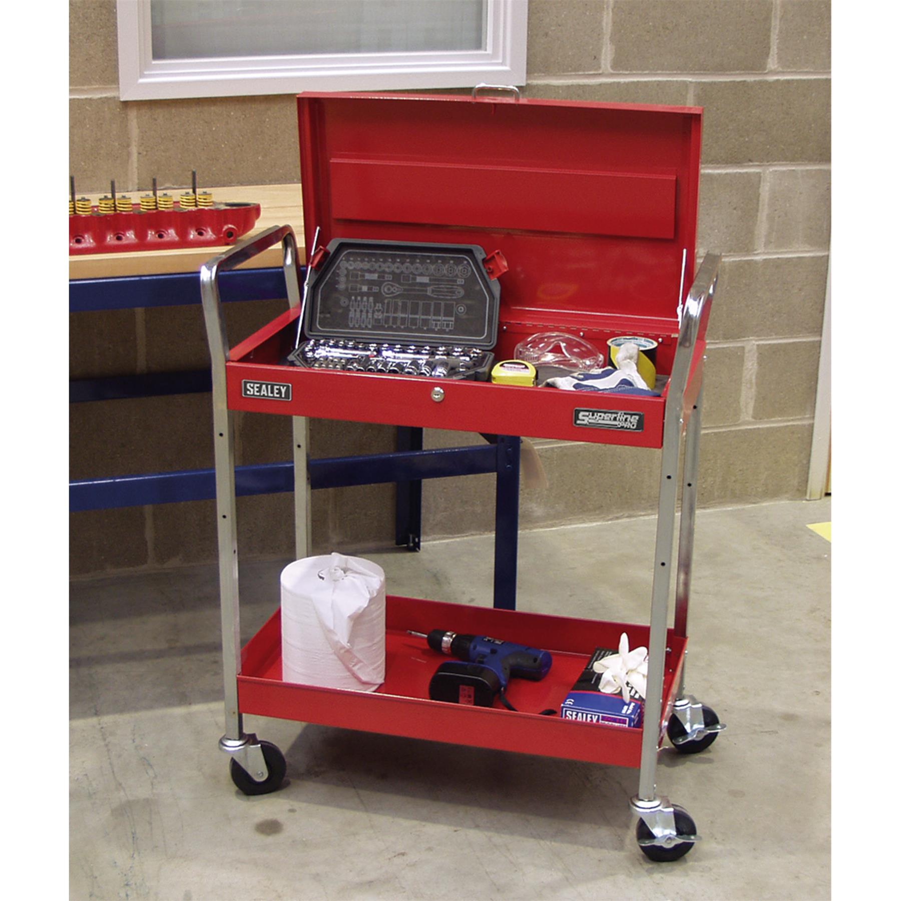 Sealey Trolley 2-Level Heavy-Duty with Lockable Top