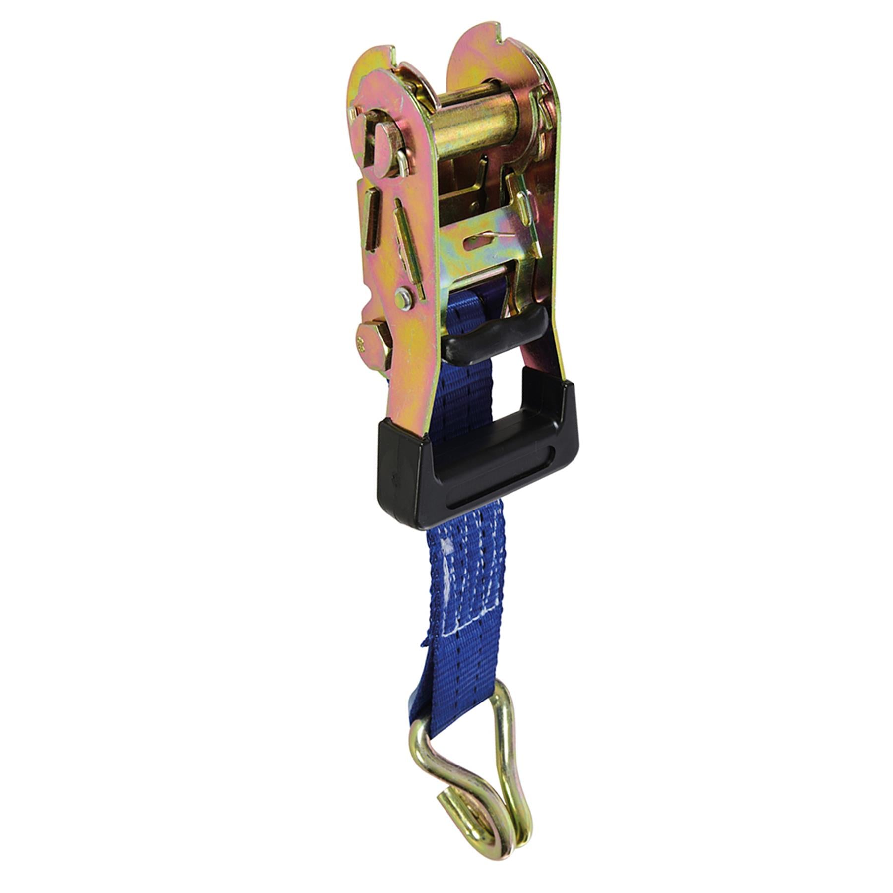 Rubber-Handled Ratchet Tie Down Strap J-Hook 6M X 38mm - Rated 750Kg New