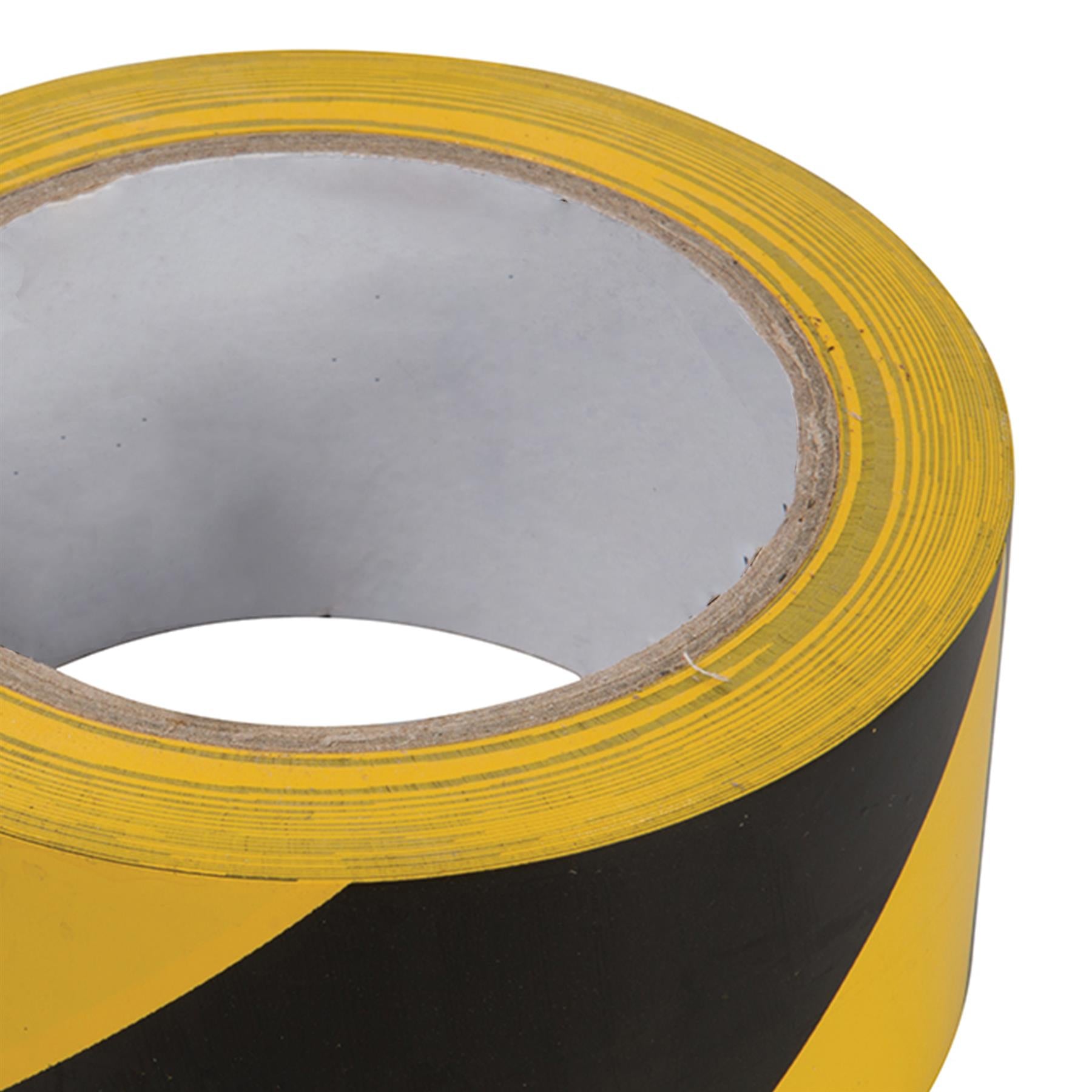 Hazard Tape 50mm X 33M Black/Yellow Pvc Carrier & Rubber Adhesive Solvent Resist