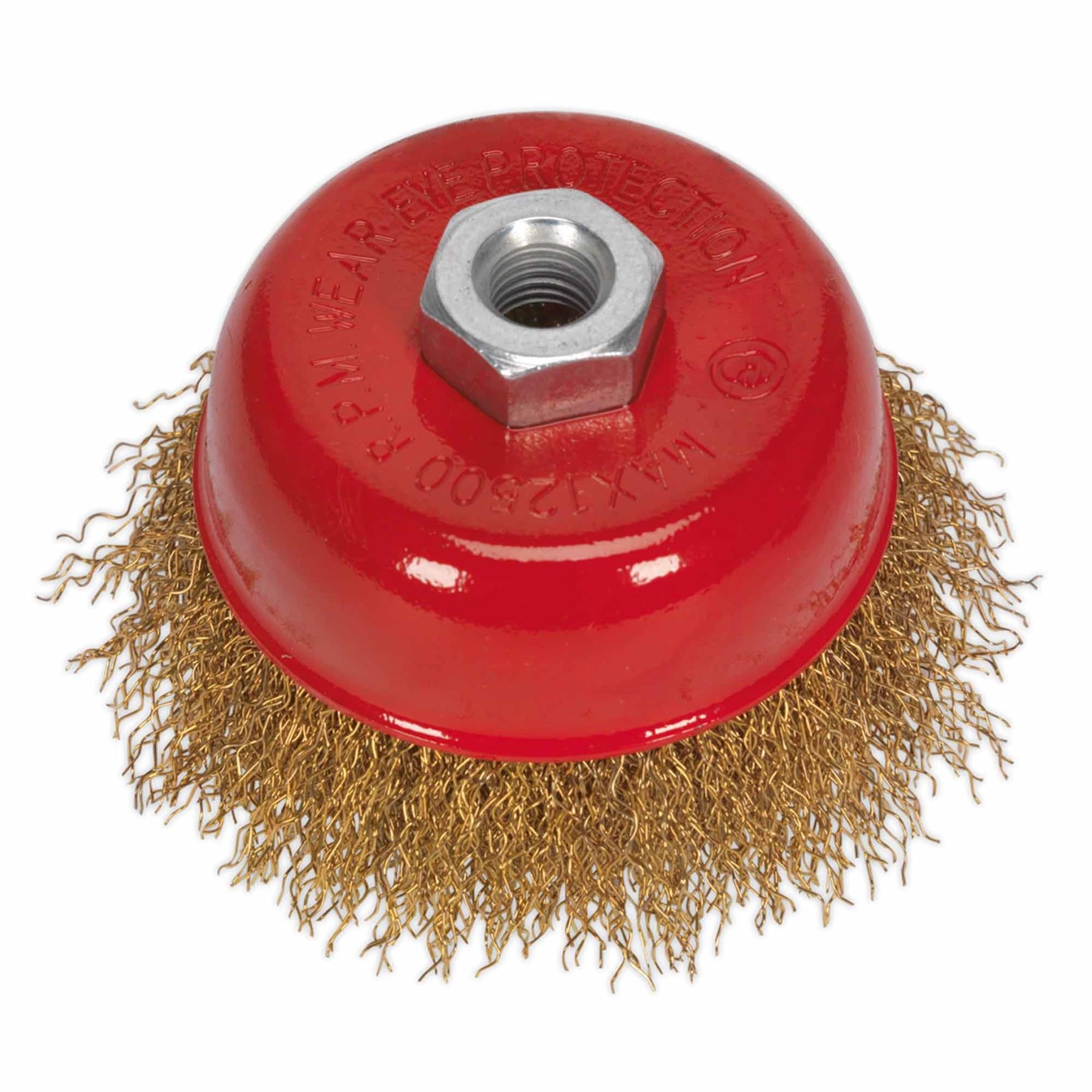 Sealey Brassed Steel Cup Brush 75mm M10 x 1.5mm