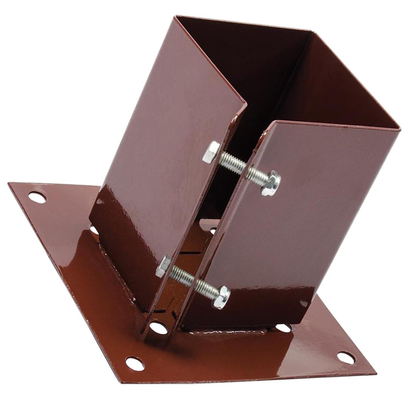 Fence Post Support Bolt Down 4" 100mm Garden Holder Like Metpost Bolt Grip Brown[Pack Of 1,DP05542]
