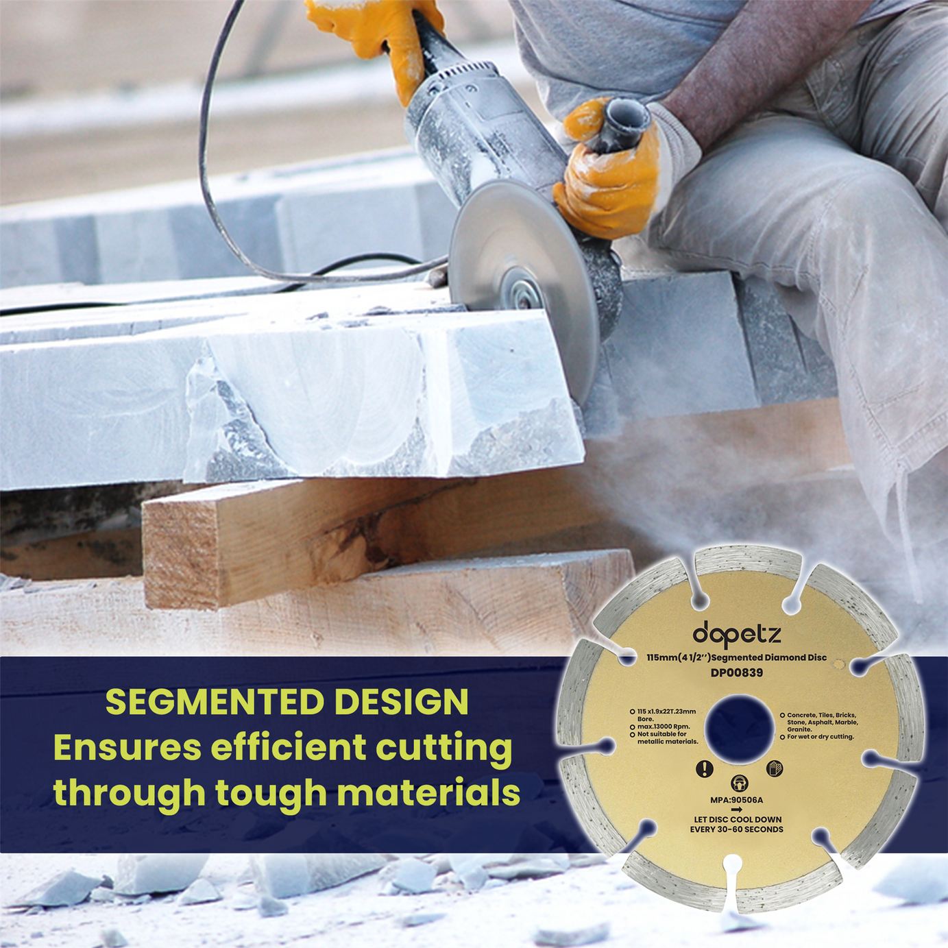 115mm Diamond Cutting Discs 41/2" Angle Grinder Blade, Tile Stone & Concrete