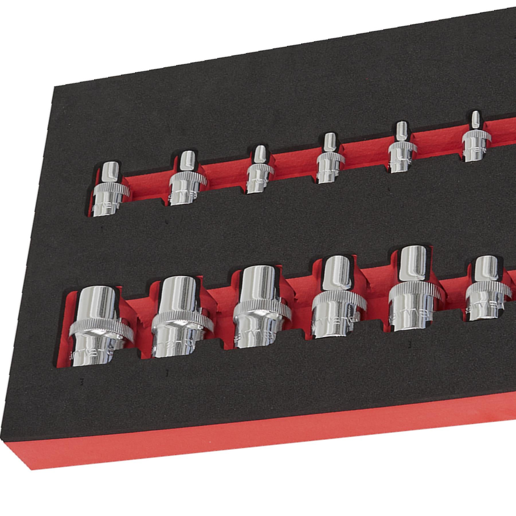 Sealey TRX-Star* Socket Set 14pc 1/4", 3/8" & 1/2"Sq Drive E4-E24