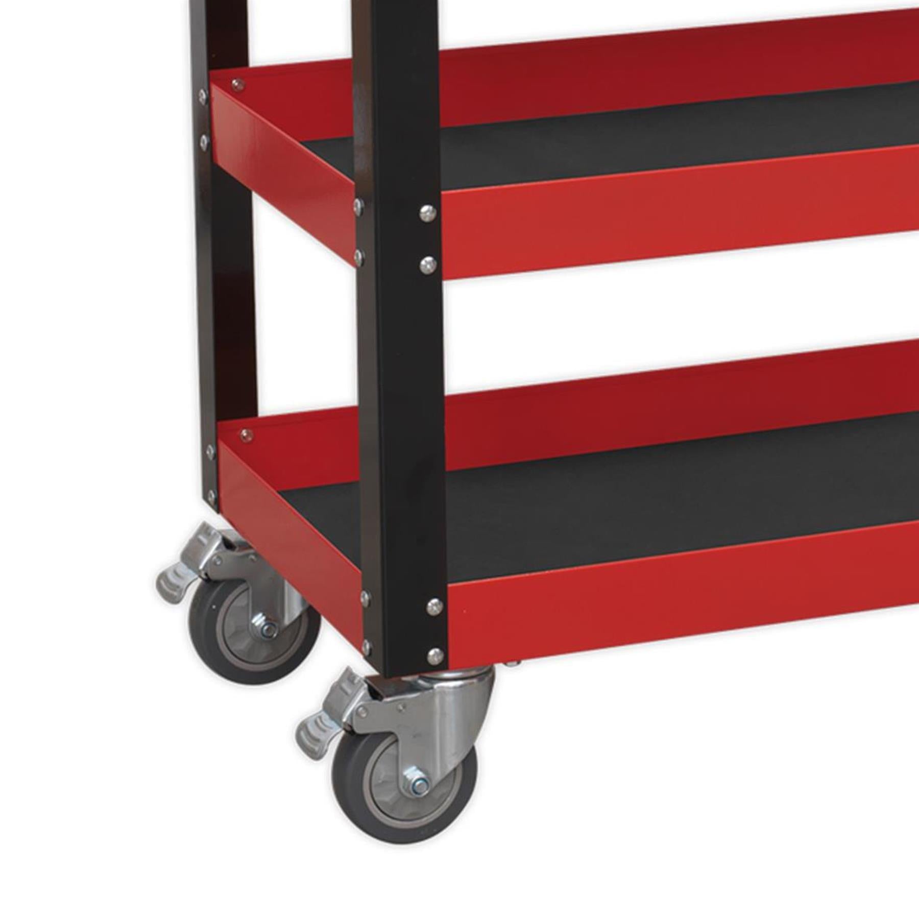 Sealey HD Mobile Tool & Parts Trolley 2 Drawer & Locking Top - Red
