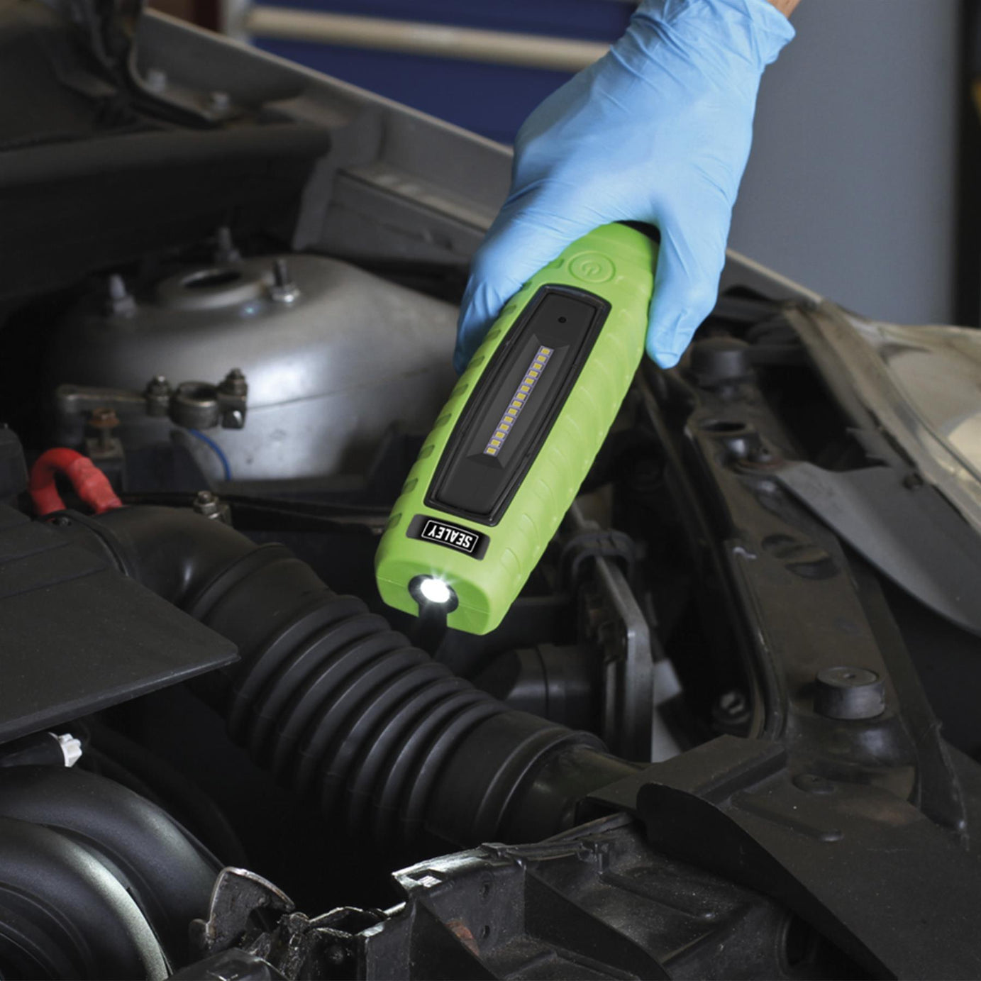 Sealey R/Charge 360 Insp Light 10 SMD LED & 3W LED Green Li-ion