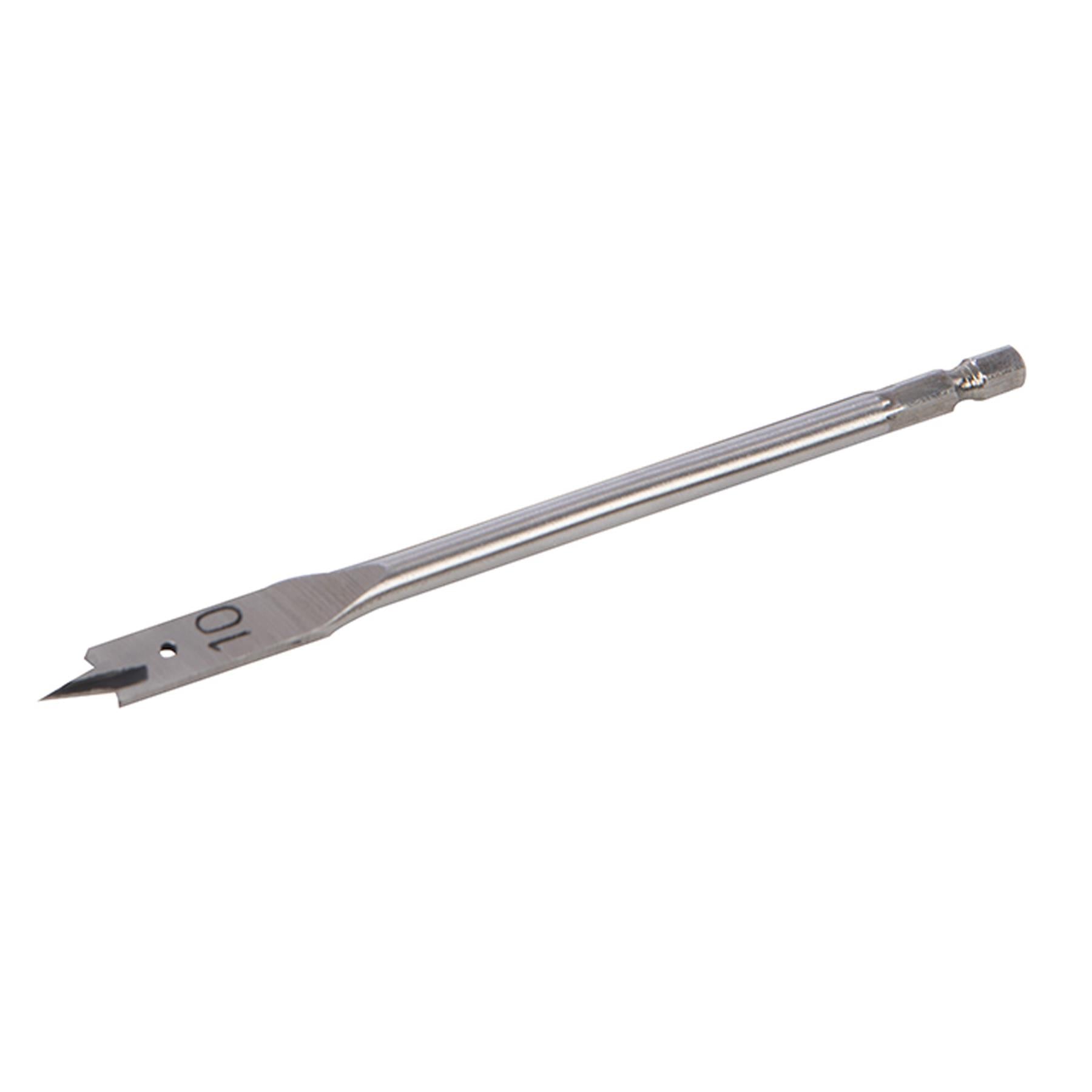 Flat Bit & Extension Arm Set 10pce 6-32mm Drilling Soft Hard Wood Plasticboard