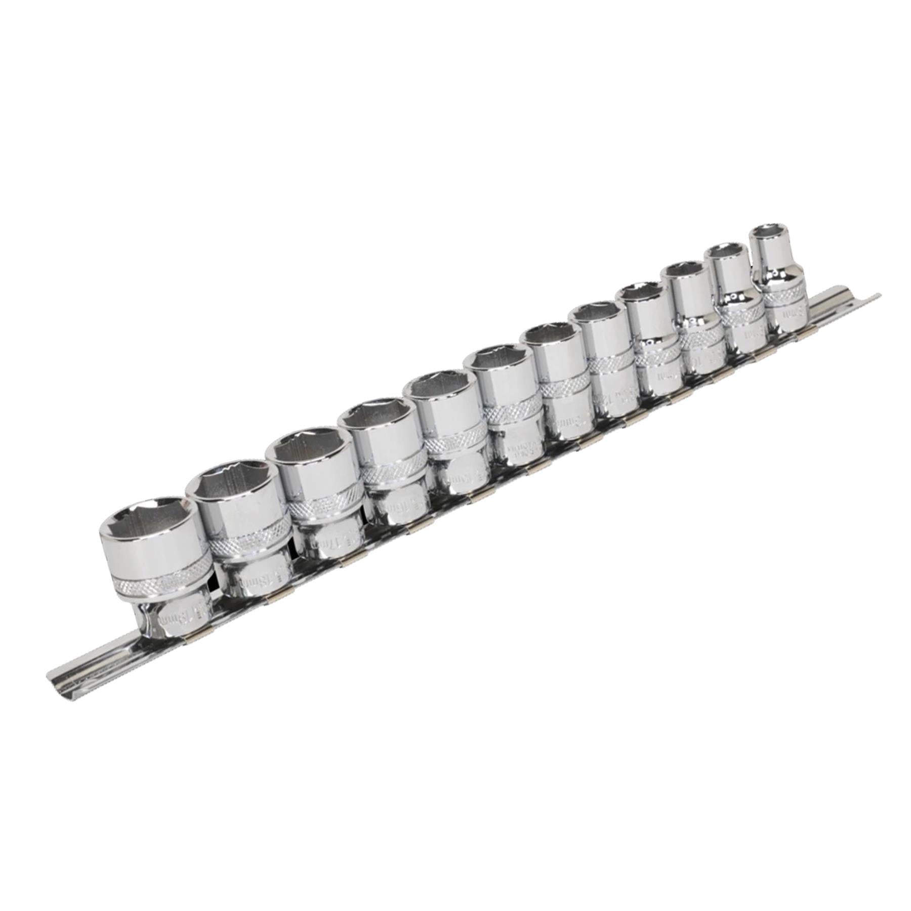 Sealey Socket Set 12pc 3/8"Sq Drive Lock-On 6pt Metric