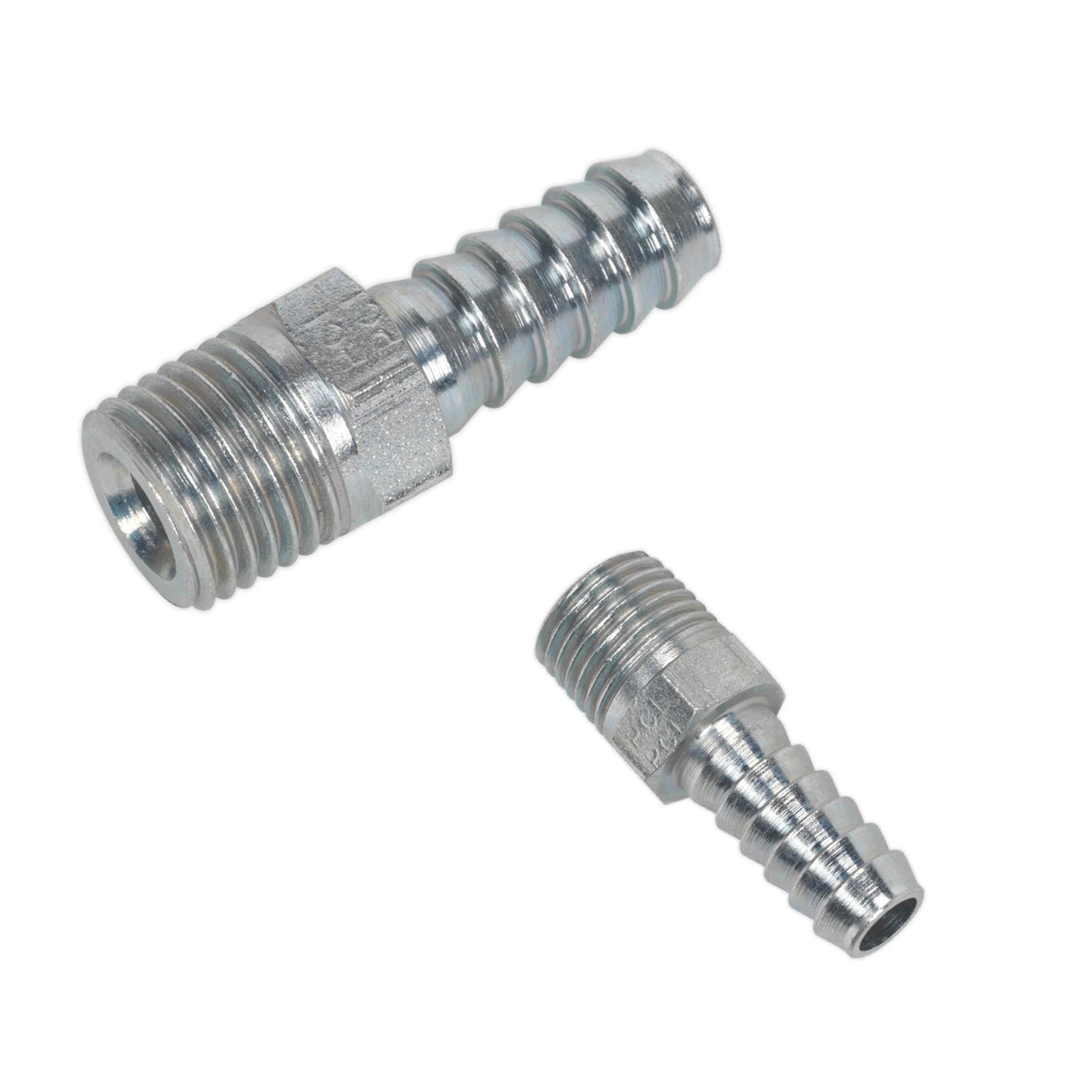 Sealey Screwed Tailpiece Male 1/4"BSPT - 5/16" Hose Pack of 5