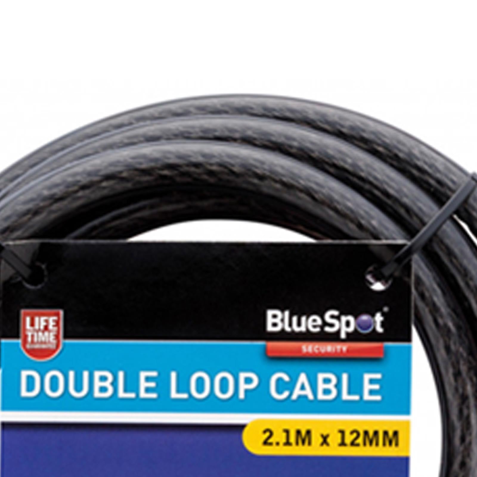 BlueSpot Double Loop Bicycle Cable Bike Security Lock Chain Steel Core 2.1m