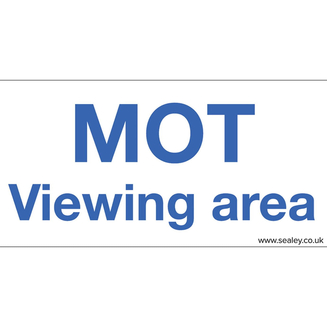 Sealey Safety Sign - MOT Viewing Area - Self-Adhes. - Pack of 10