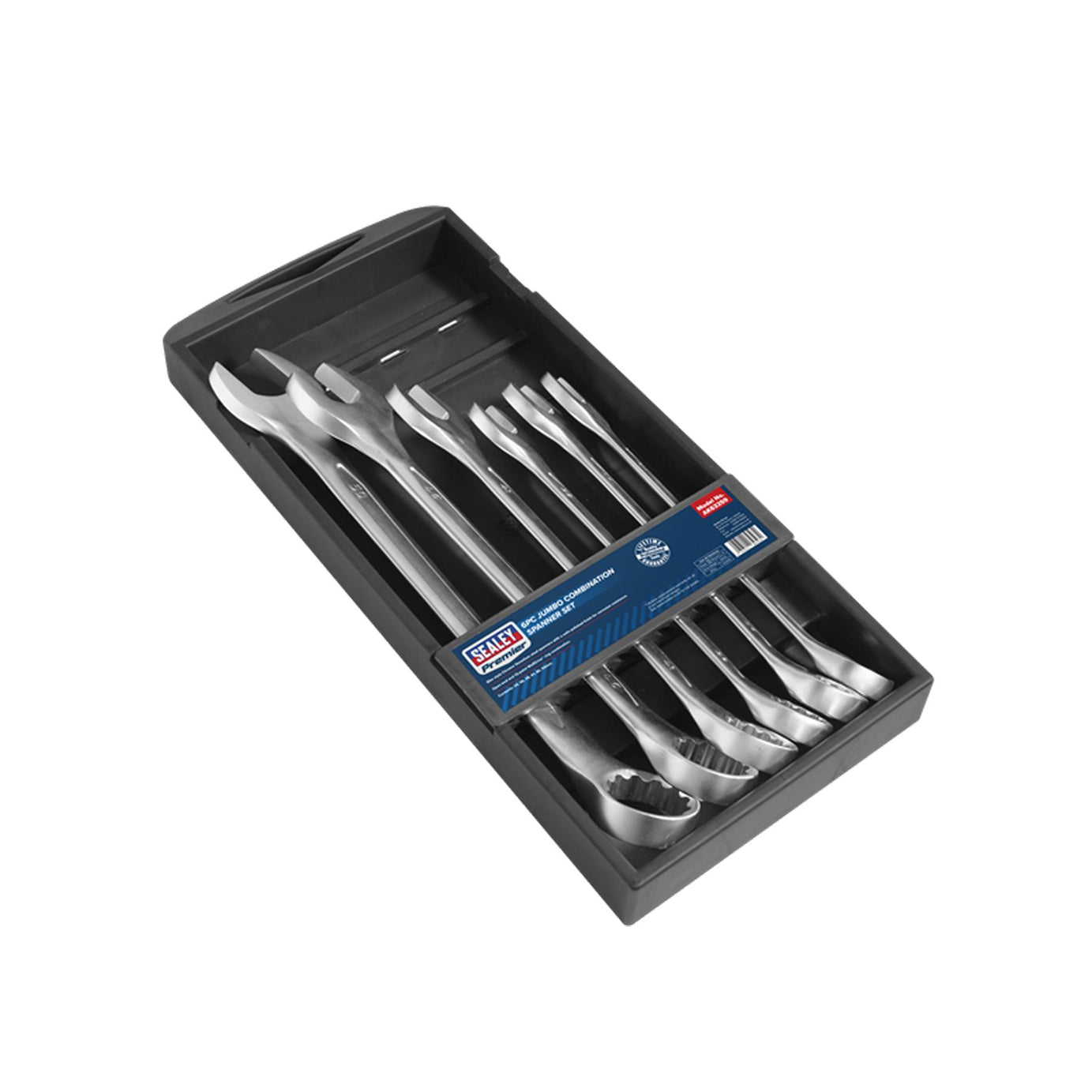 Sealey Combination Spanner Set 6pc Jumbo Metric Chrome Vanadium Steel