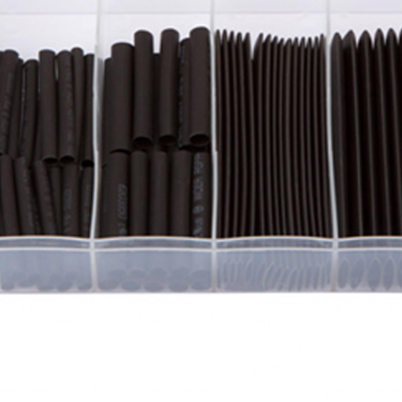 BlueSpot 127pcs Set Black Wire Heat Shrink Tubing Wrap Tube Assorted Sleeves