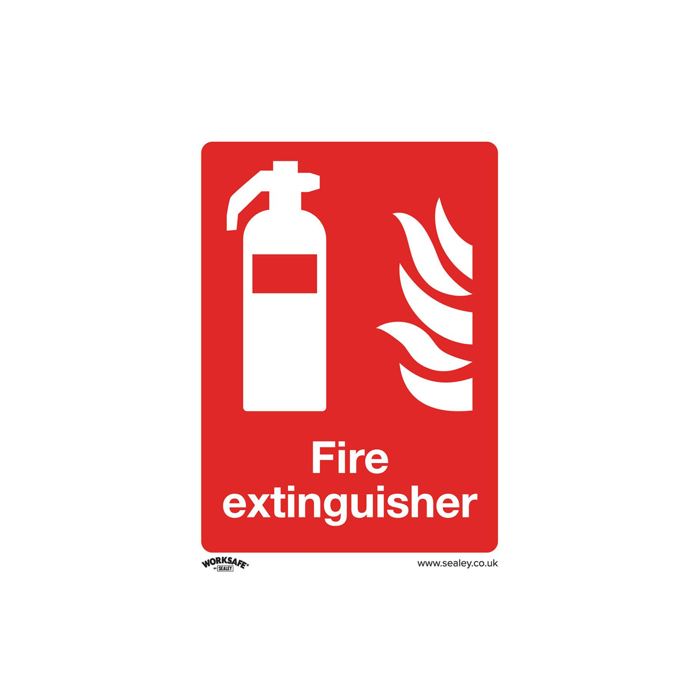 Sealey Safety Sign - Fire Extinguisher - Rigid Plastic - Pack of 10