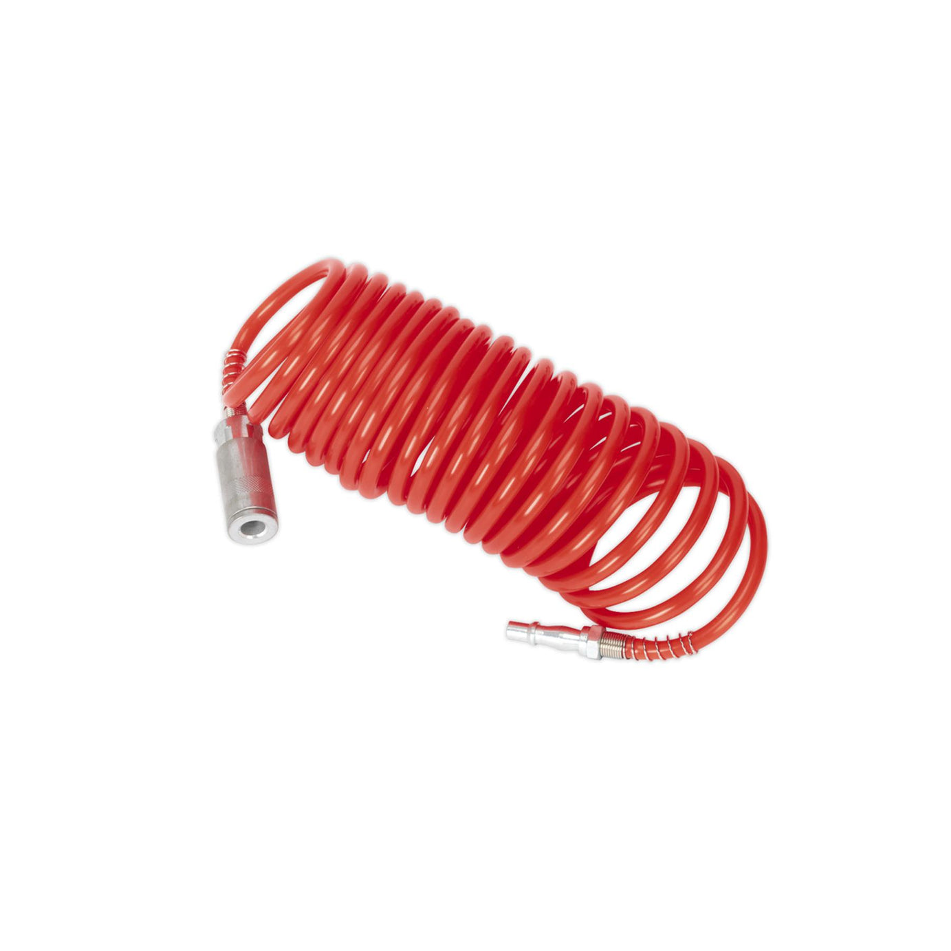 Sealey PE Coiled Air Hose 5m x Ø5mm with Couplings