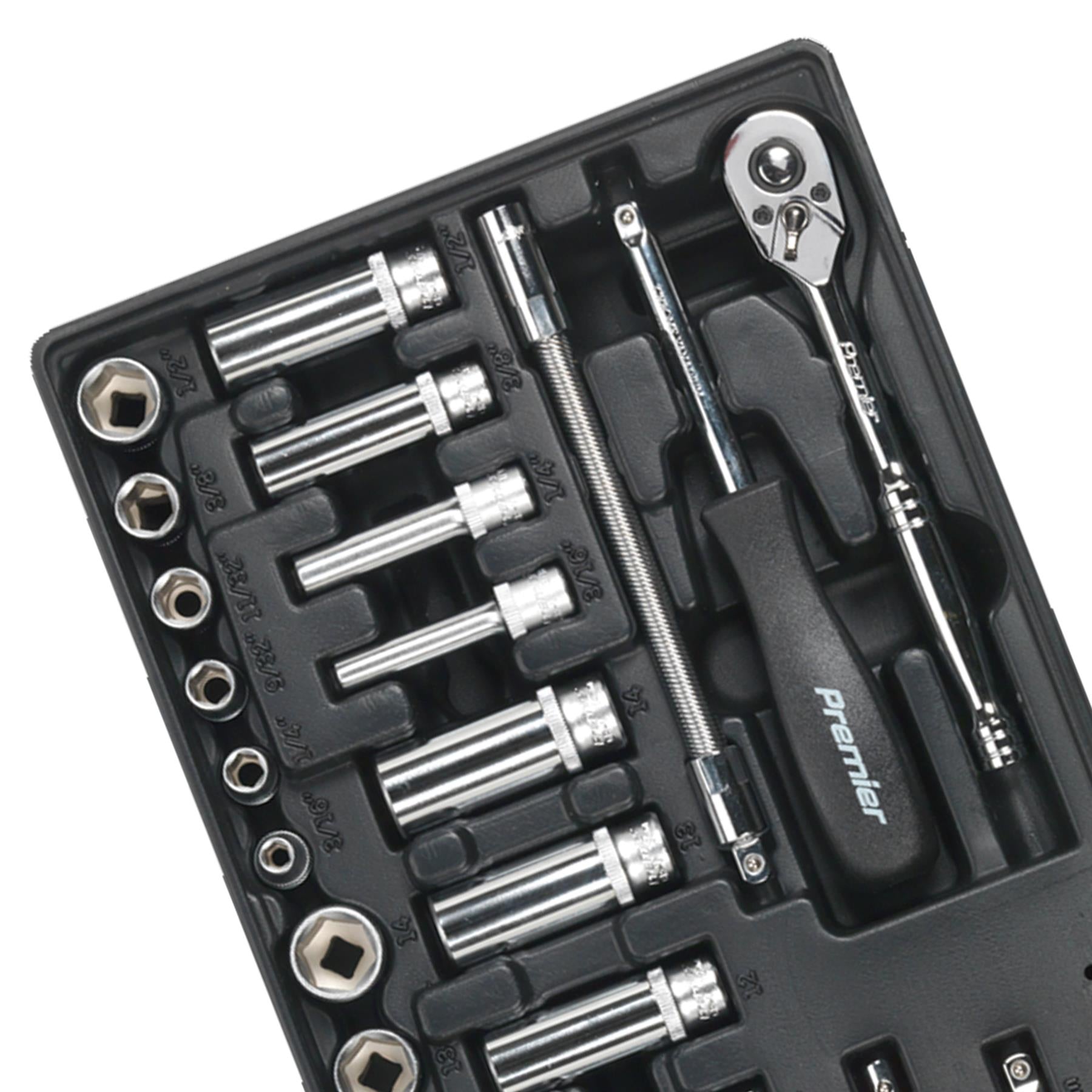 Sealey Tool Tray with Socket Set 43pc 1/4"Sq Drive