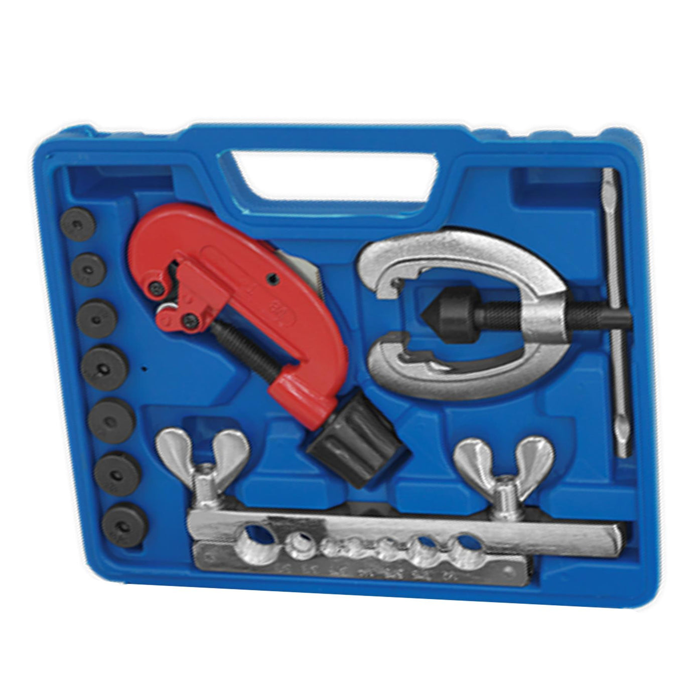 Sealey 10Pc Brake Pipe Flaring & Cutting Kit Fuel Repair Tool Set 3/16"-5/8 Dies