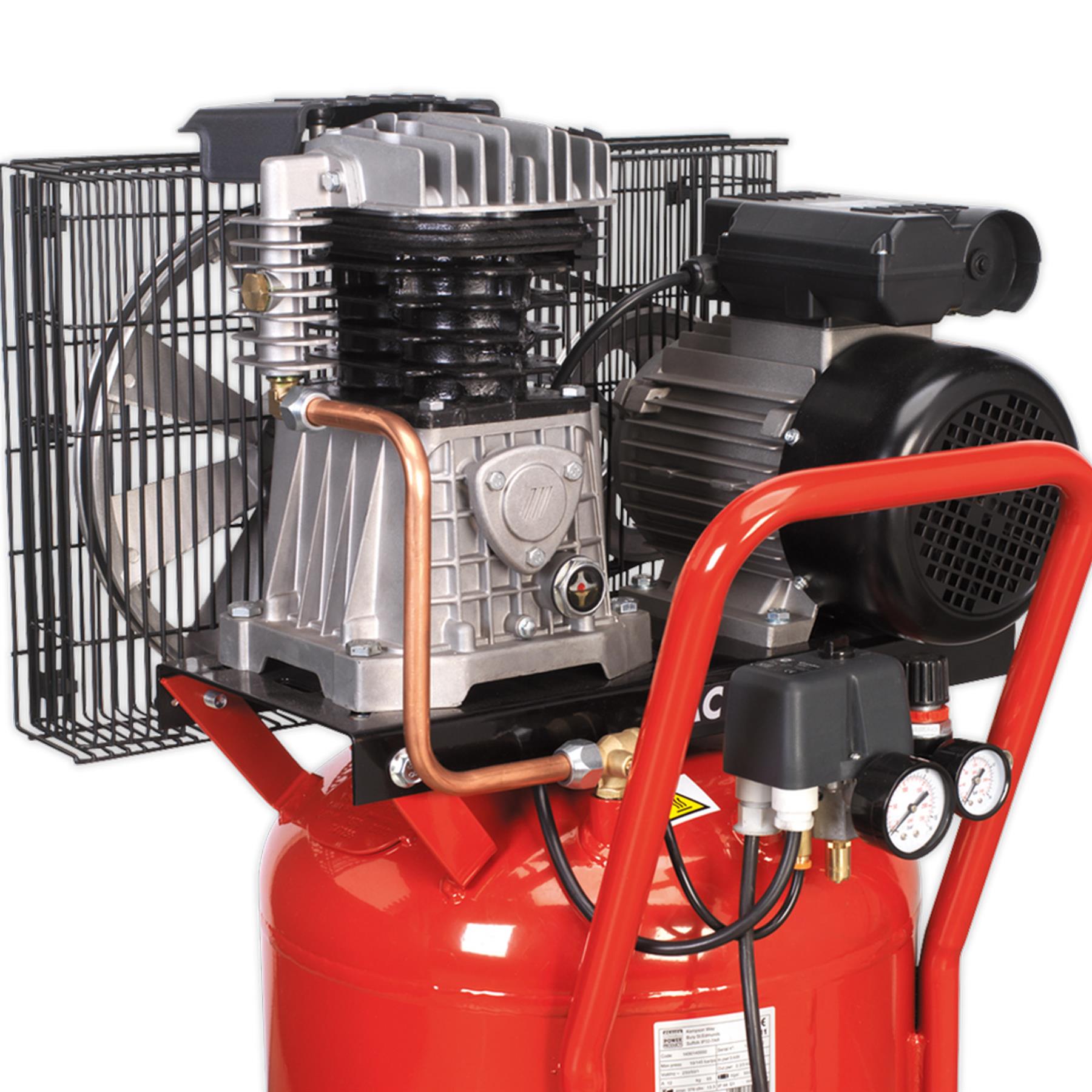 Sealey Compressor 90L Vertical Belt Drive 3hp