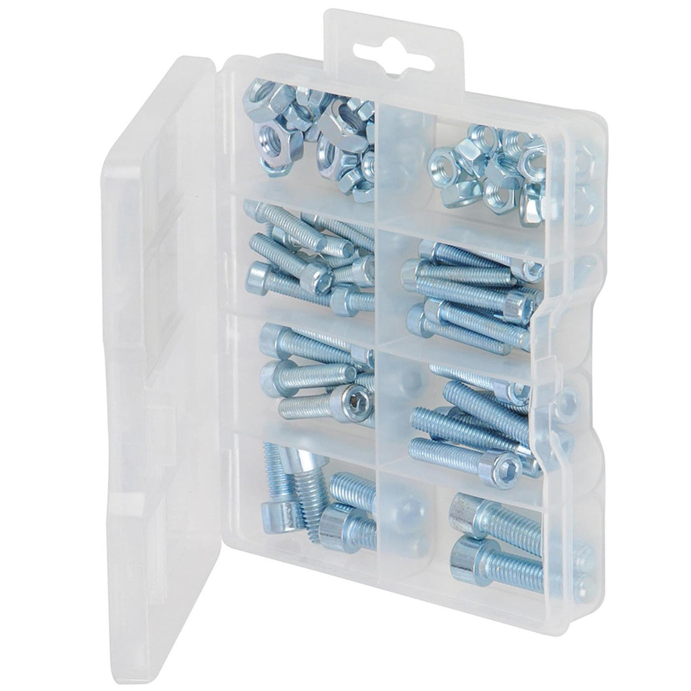 75Pce Cap Screws & Nuts Pack Zinc-Plated Corrosion Resist M5 X 20 To M8 X 30mm