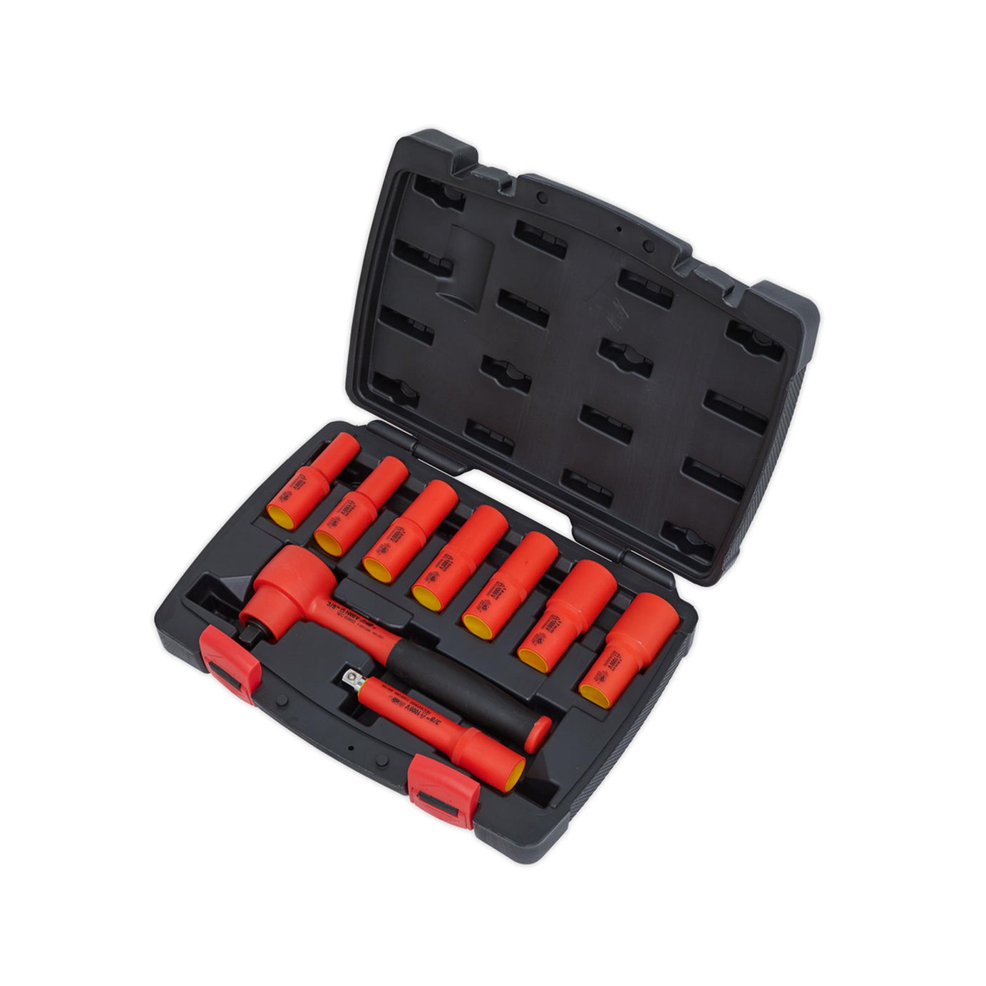 Sealey Insulated Socket Set 9pc 3/8"Sq Drive 6pt WallDrive VDE